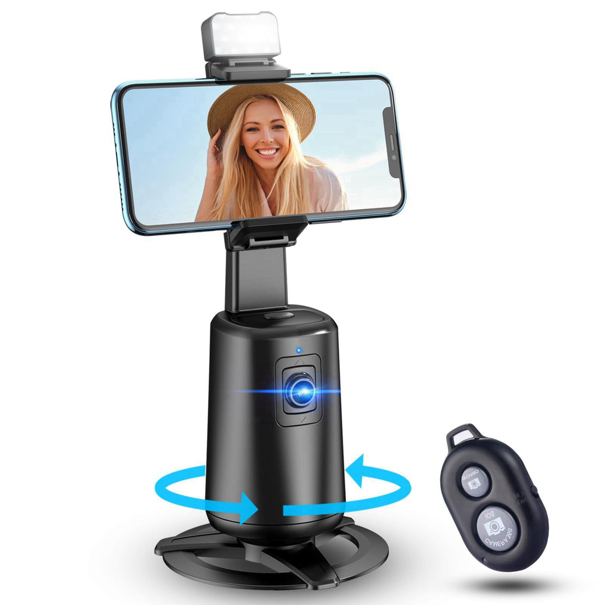 Auto Face Tracking Tripod 360 Rotating Cell Phone Photo and