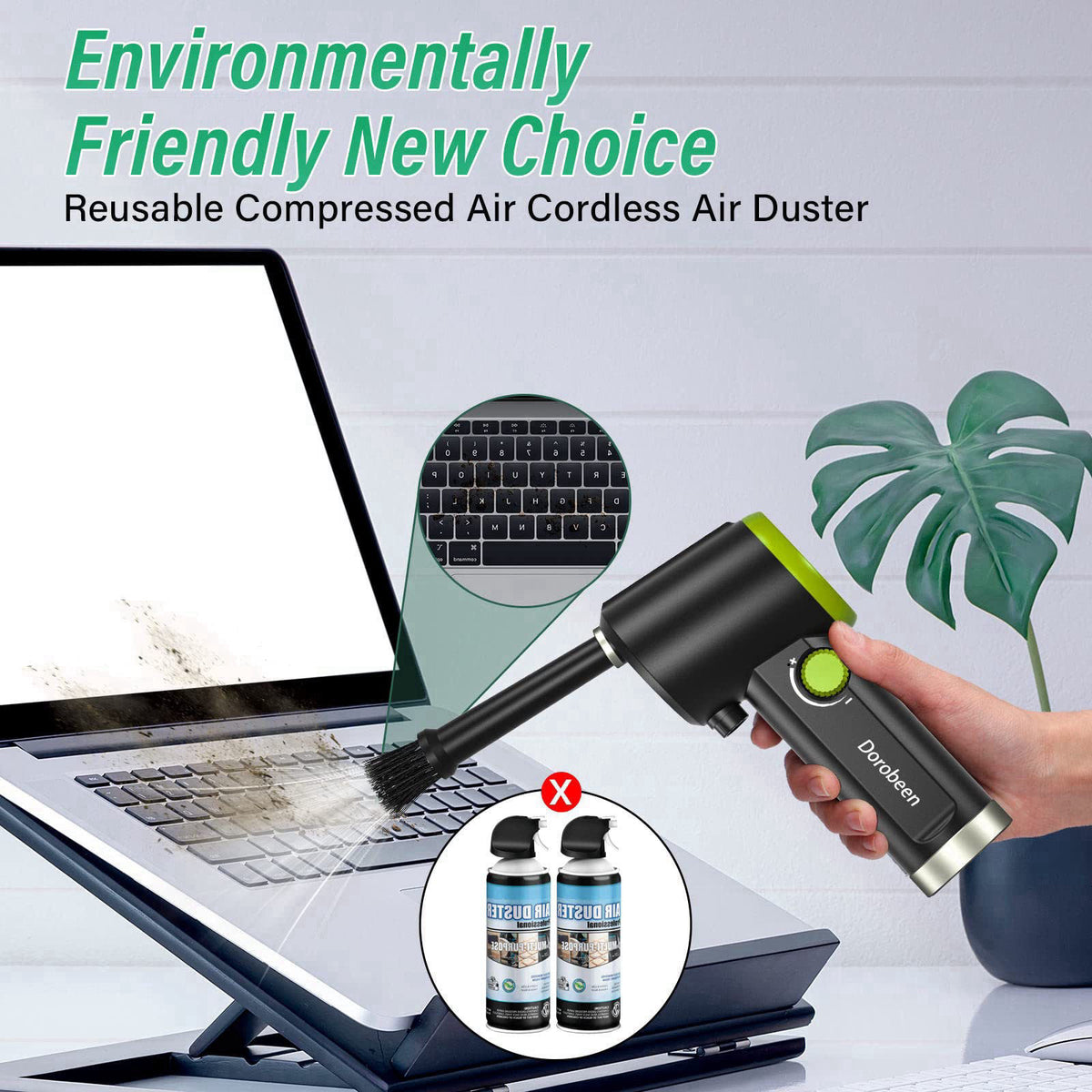 Compressed Air Duster Cordless Handheld Air Blower Stepless