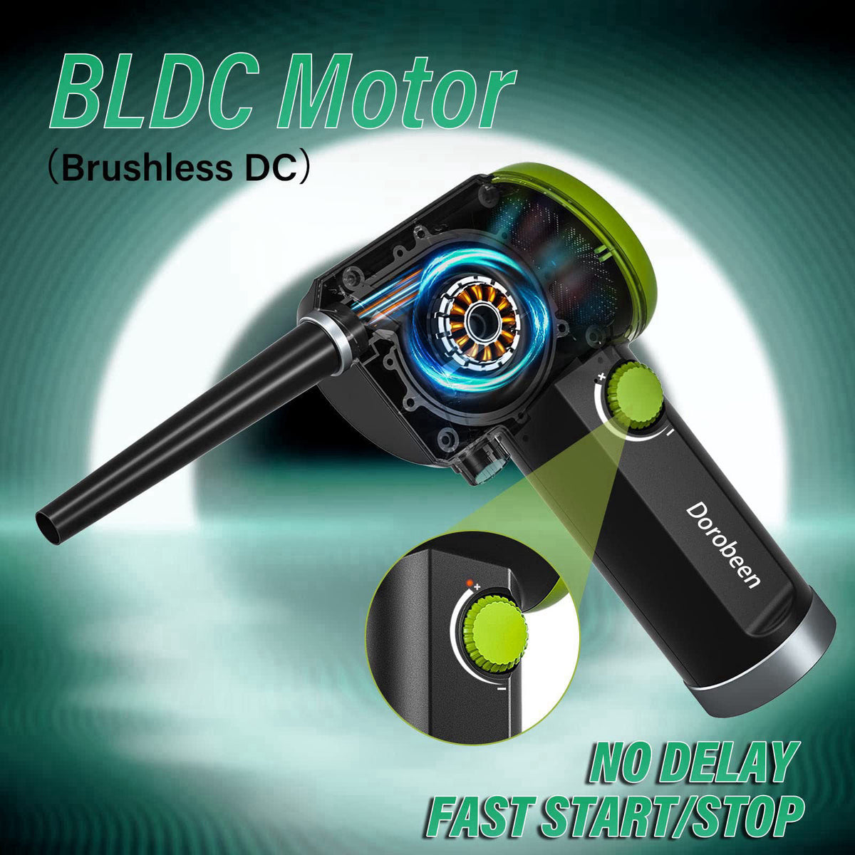 Compressed Air Duster Cordless Handheld Air Blower Stepless