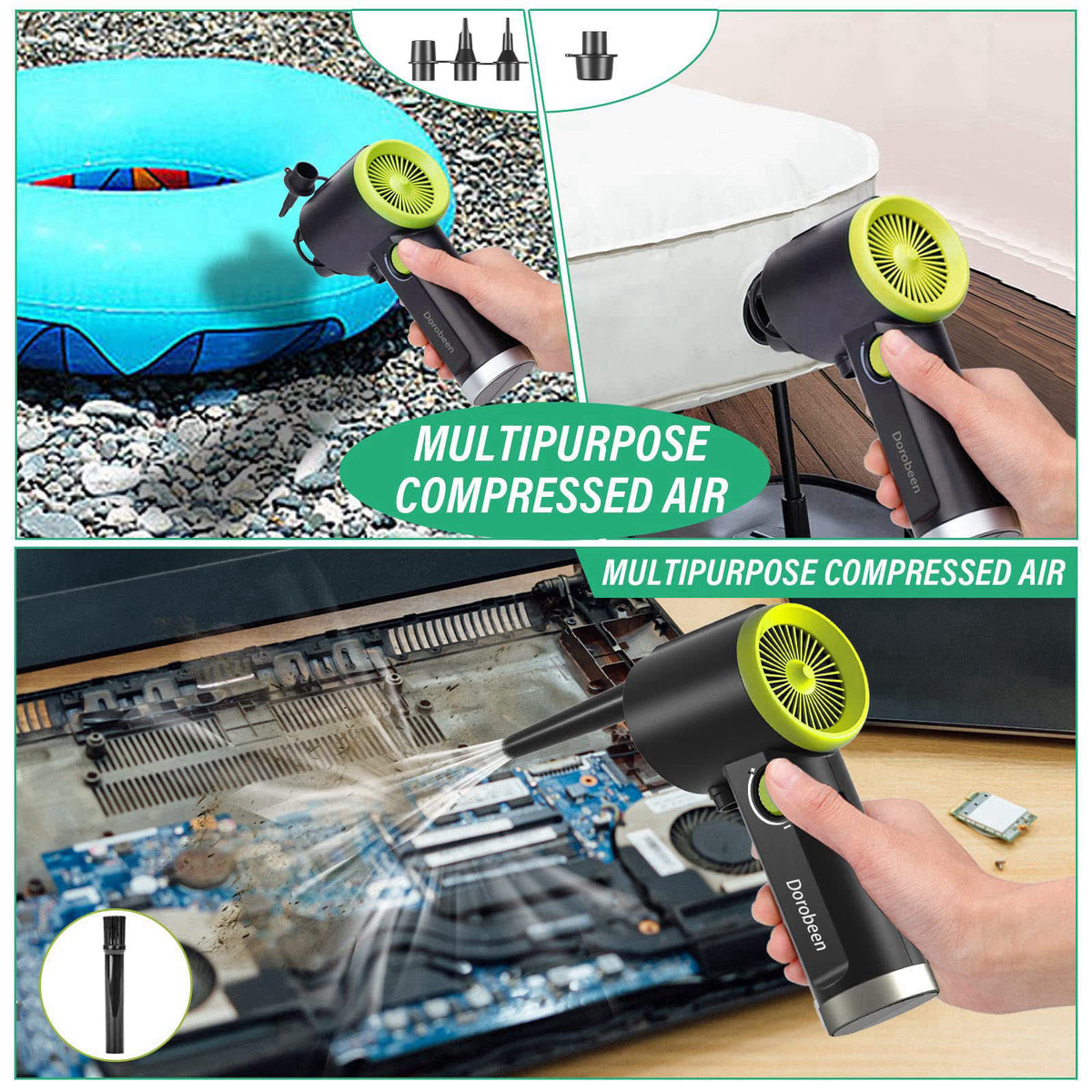 Compressed Air Duster Cordless Handheld Air Blower Stepless