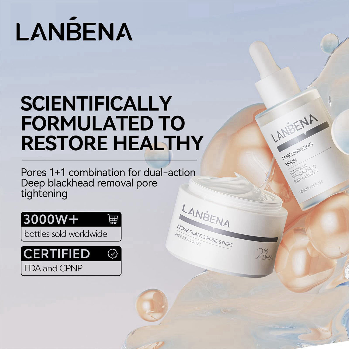 LANBENA Blackhead Remover Nose Pore Strips Kit Mask 30g Pore — view 3