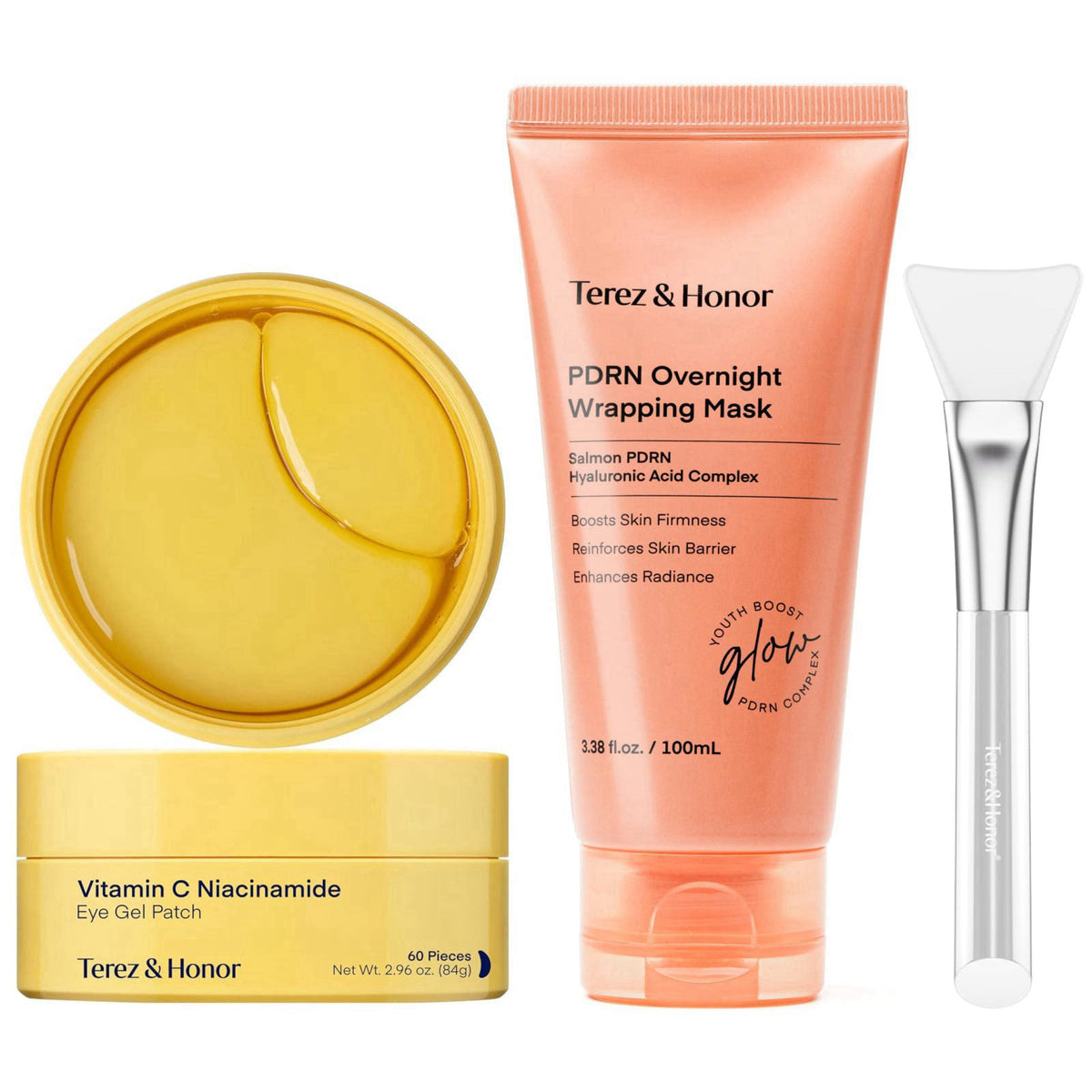 TEREZ & HONOR Under Eye Patches & PDRN Night Wrapping Peel Off Facial Mask Duo Kit – product photo (Masks)