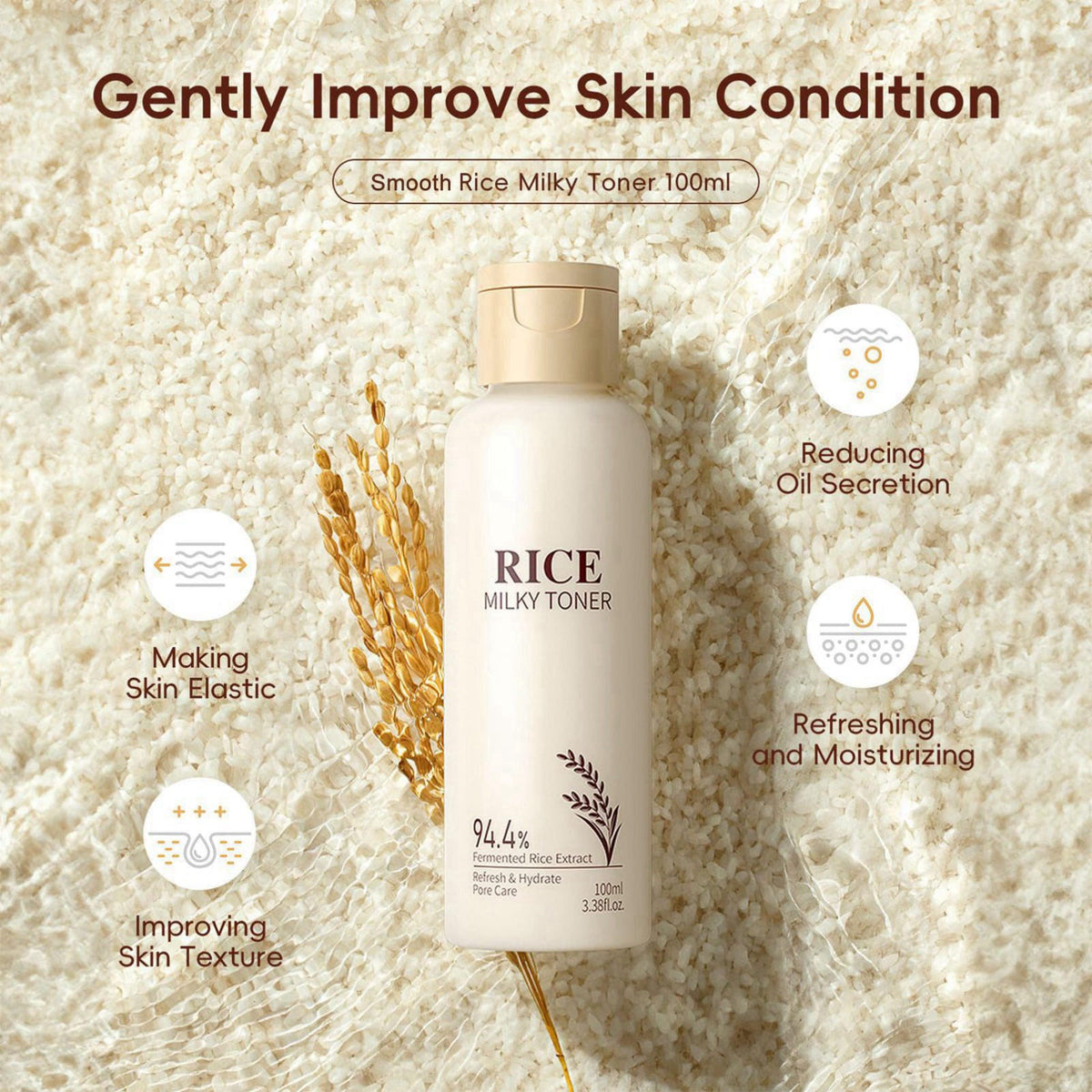 9PCS Rice Skincare Set for Women Girls Korean Skin Care Set