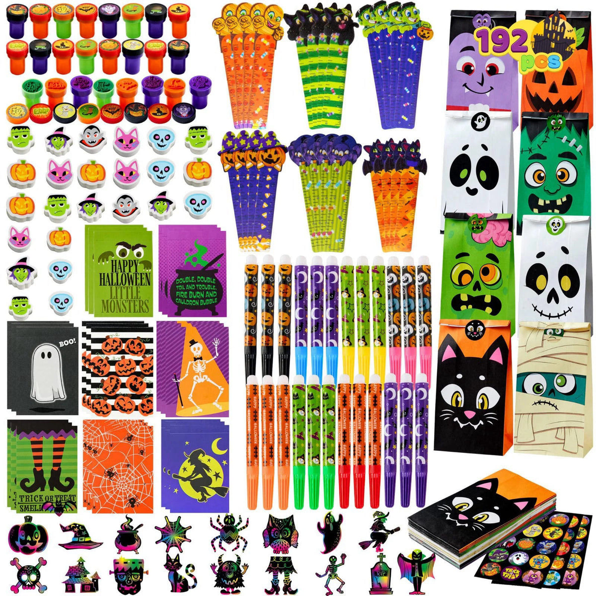 JOYIN 192PCS Halloween Stationery Set Trick or Treat Gifts