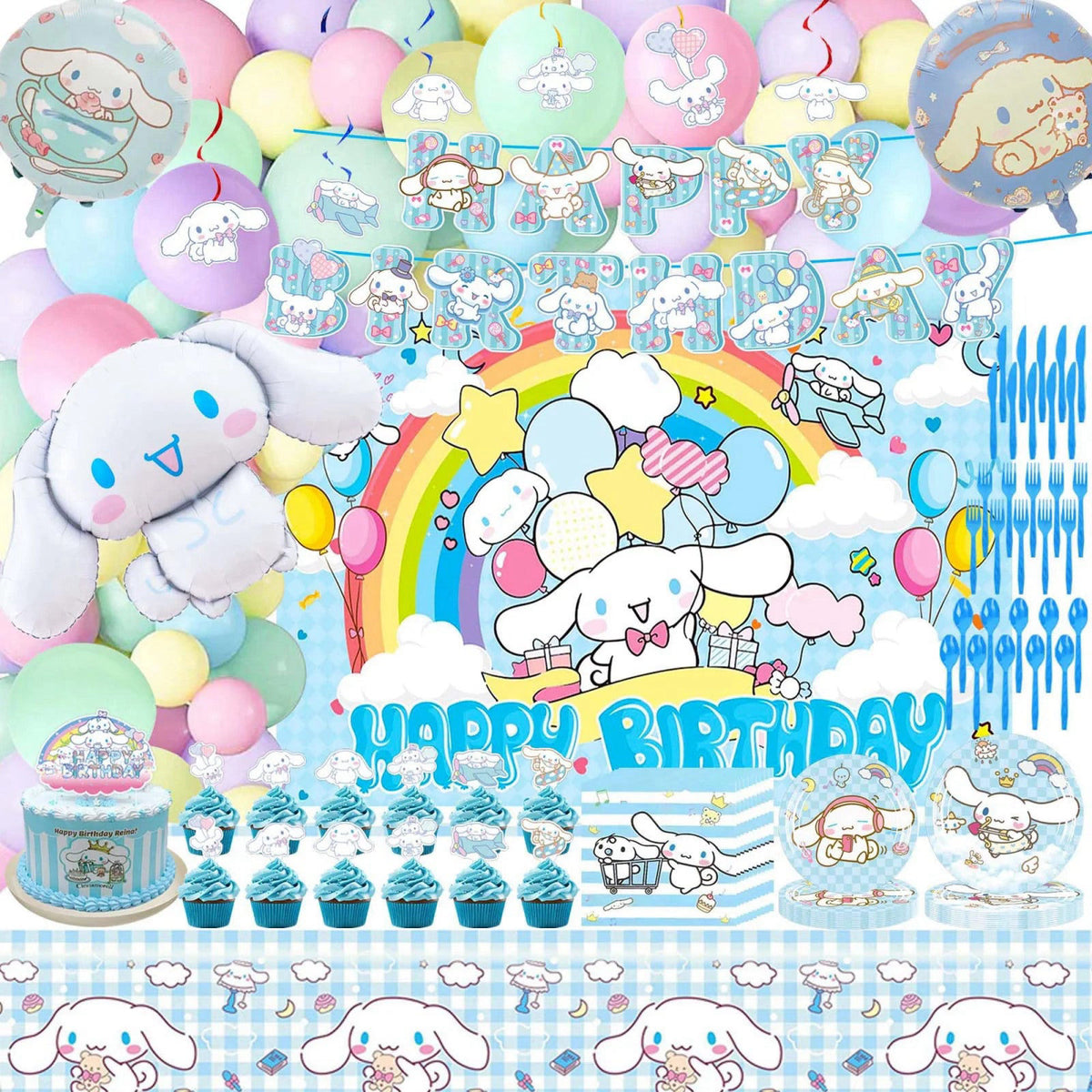 202 PCS Cute Cartoon Birthday Party Supplies for Theme Party by MLEDUY — view 2