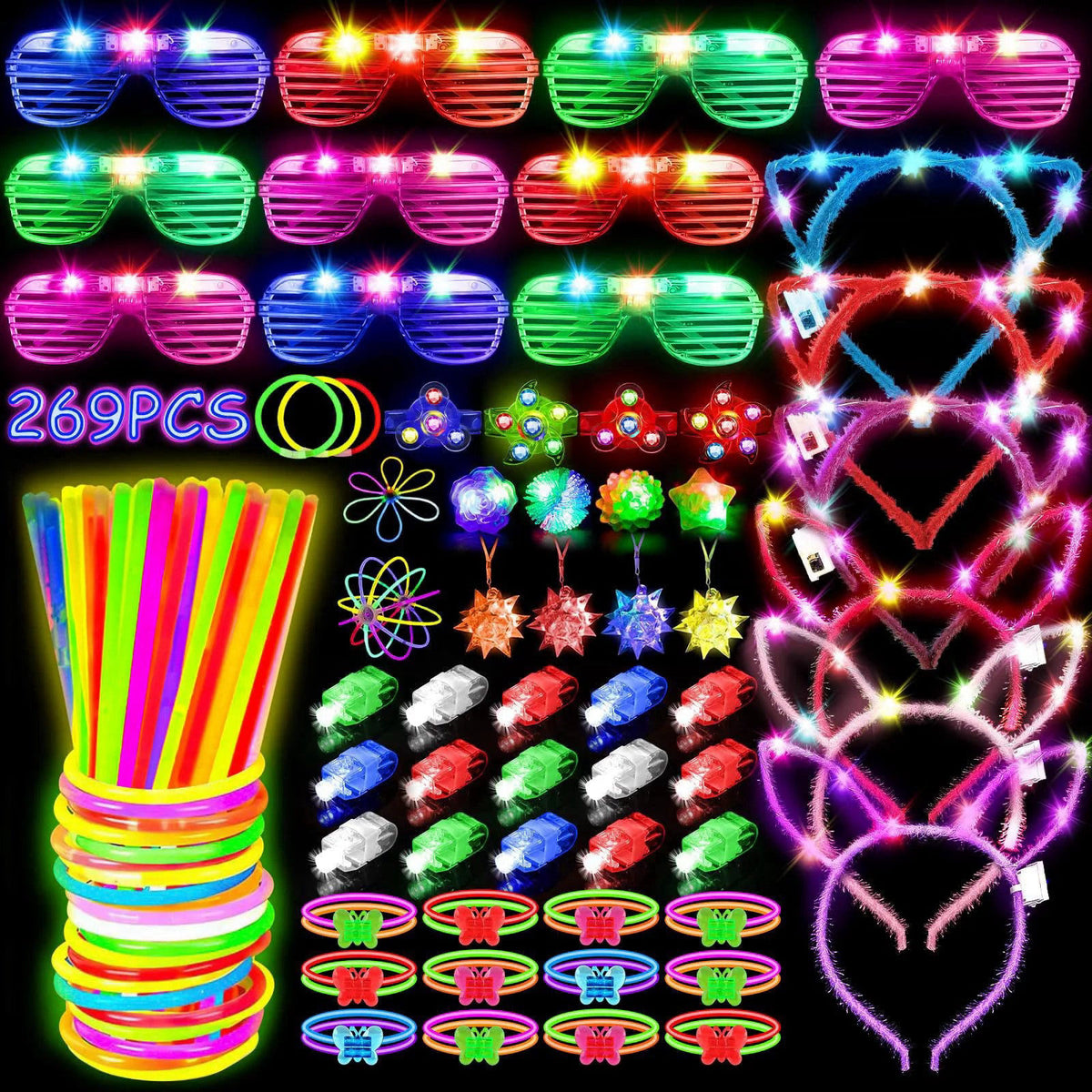 MIBOTE 269PCS Glow in the Dark Party Supplies for Kid Adults — view 2