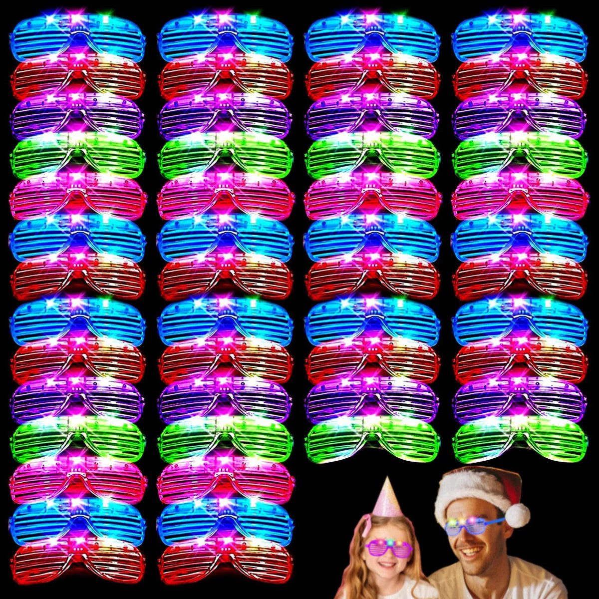 40 Pack Led Glasses Light Up Glasses Glow Glasses Glow In by Zaaaslsm — view 2