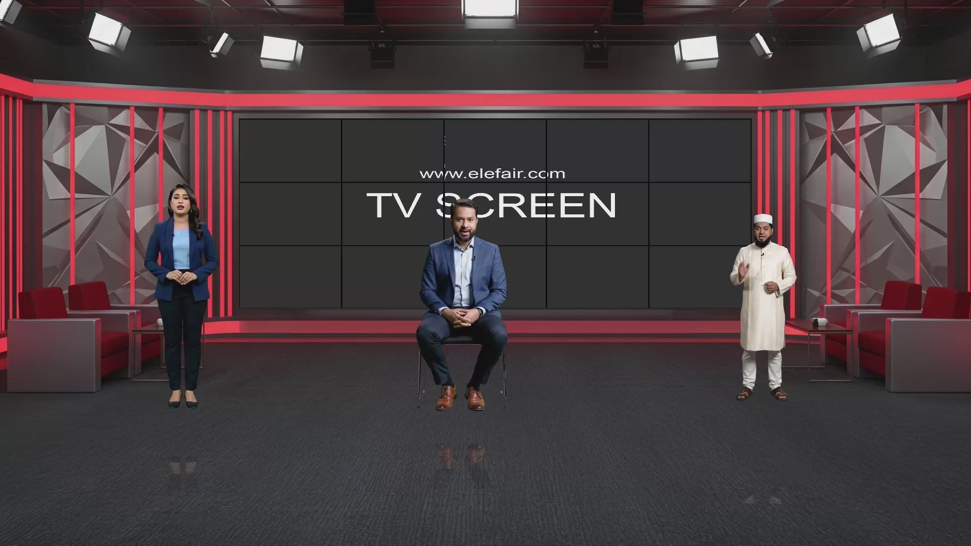 Professional Virtual Studio Set for vMix, Talk Show & News Set -0020