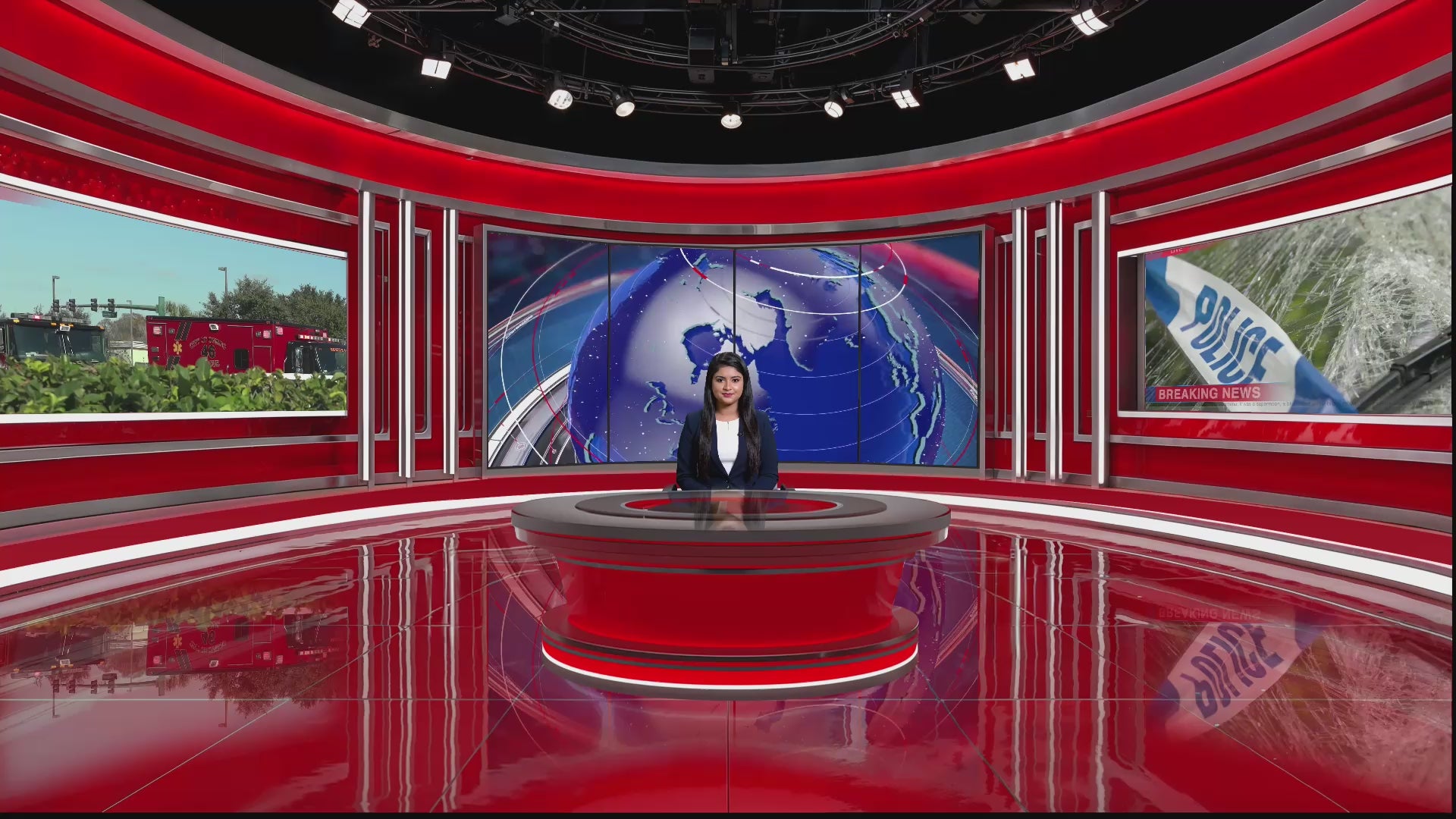 Professional Virtual Studio Set for vMix, Talk Show & News Set -0022