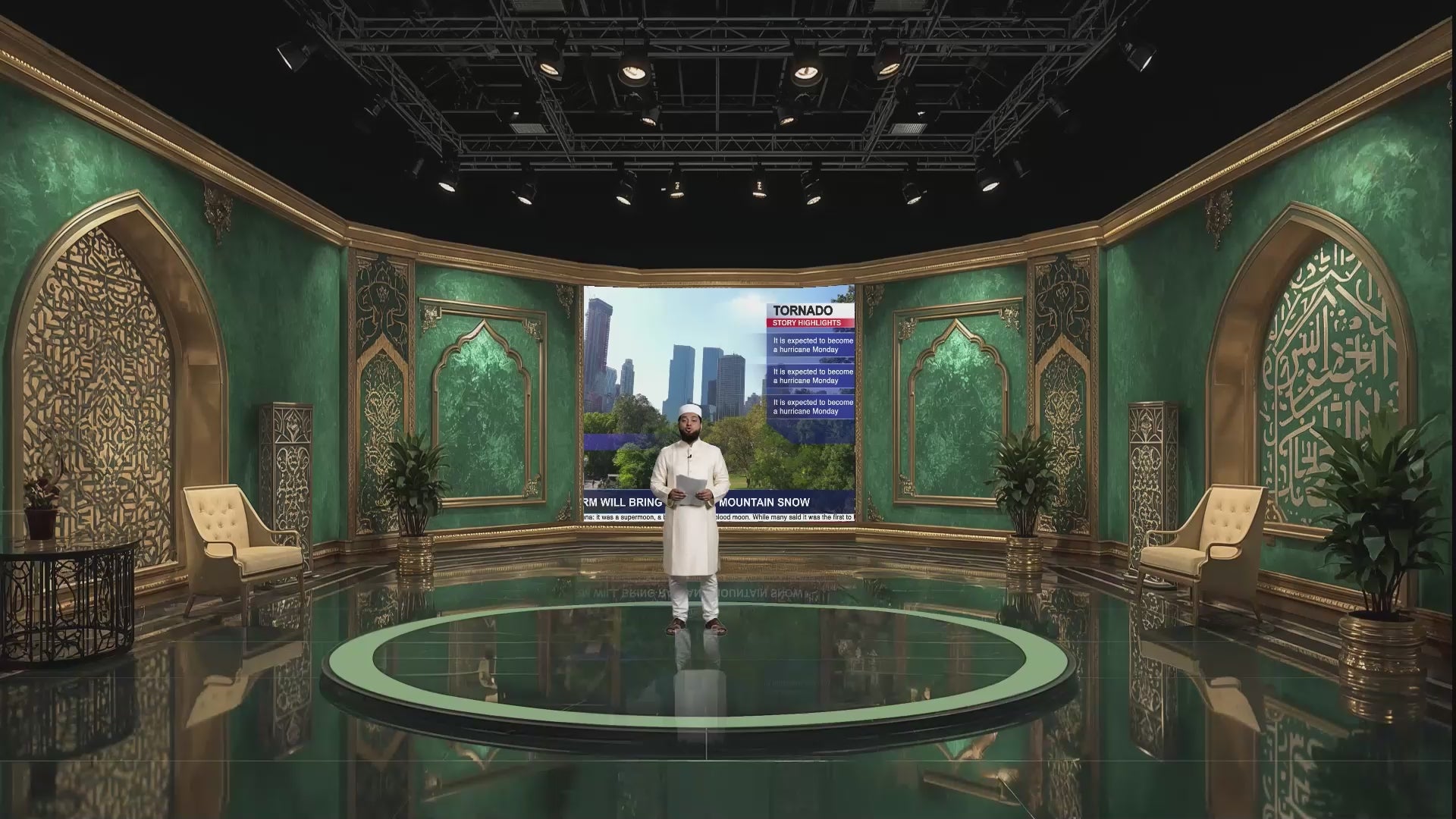 Professional Virtual Studio Set for vMix, Talk Show & News Set -0014