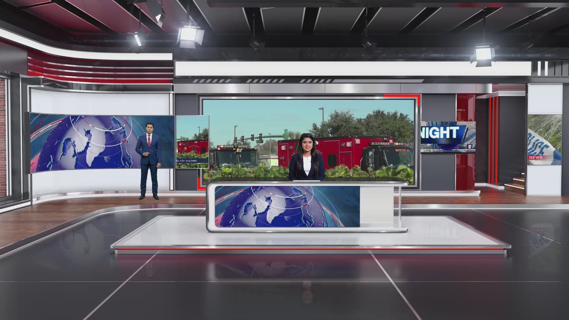 Professional Virtual Studio Set for vMix, Talk Show & News Set -0006