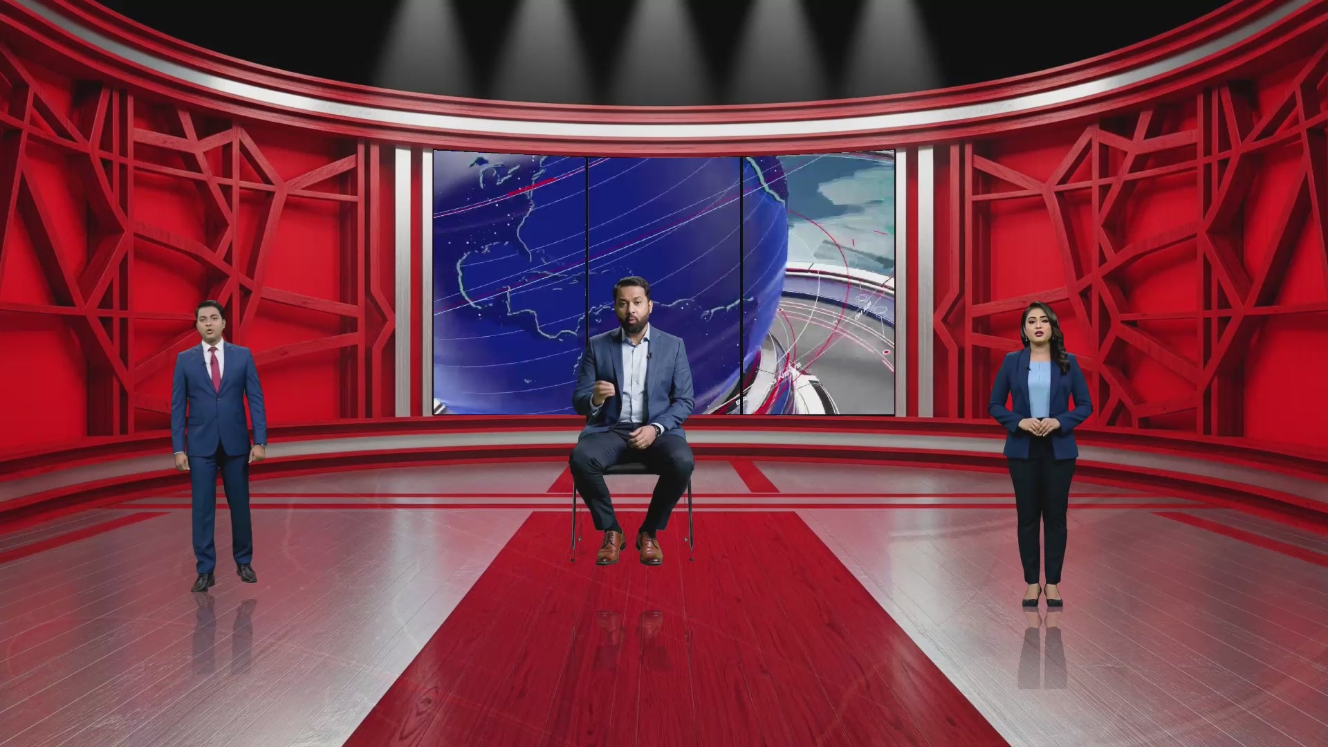 Professional Virtual Studio Set for vMix, Talk Show & News Set -0021