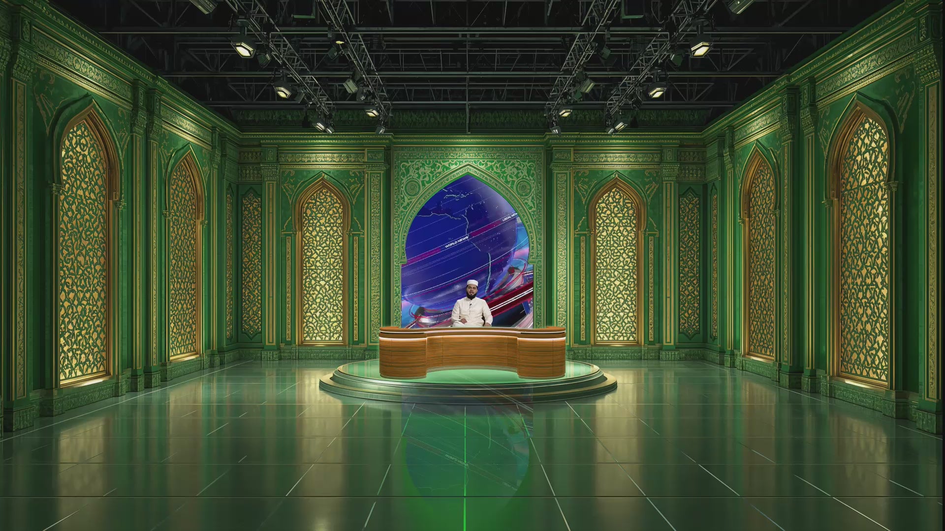 Professional Virtual Studio Set for vMix, Talk Show & News Set -0037