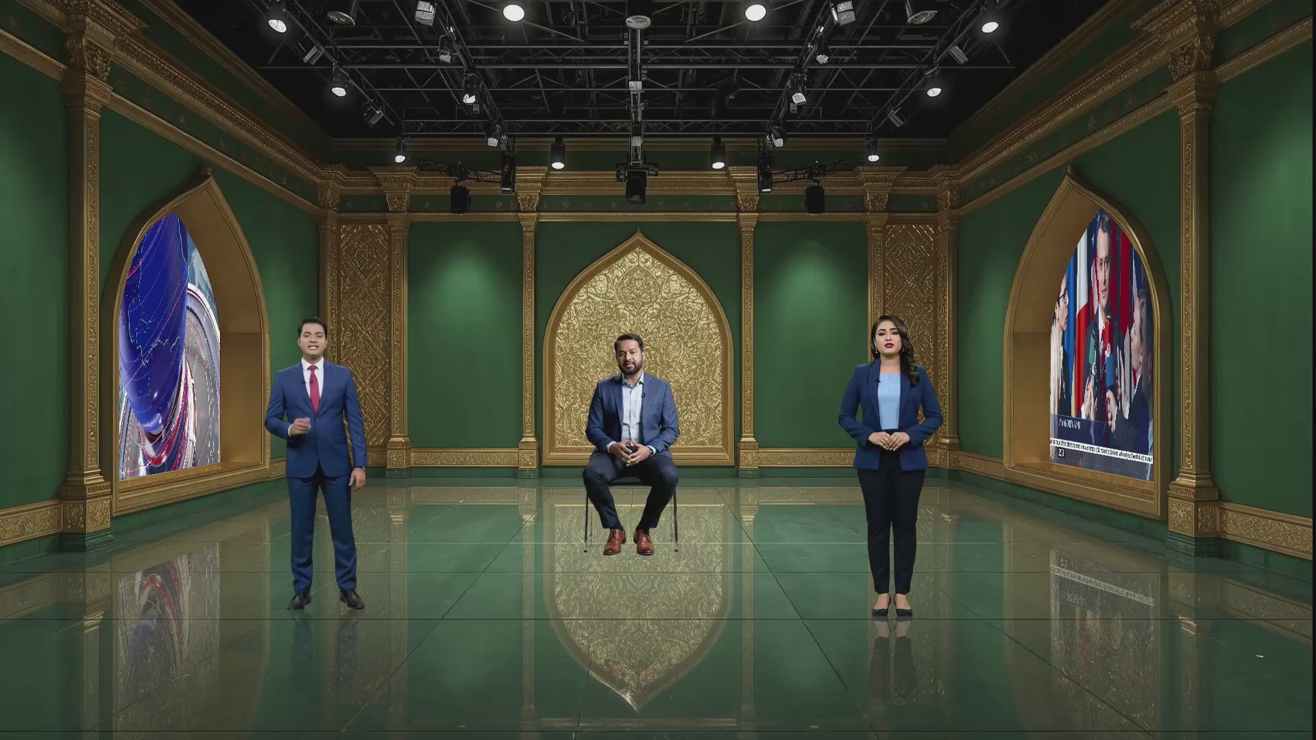 Professional Virtual Studio Set for vMix, Talk Show & News Set -0029