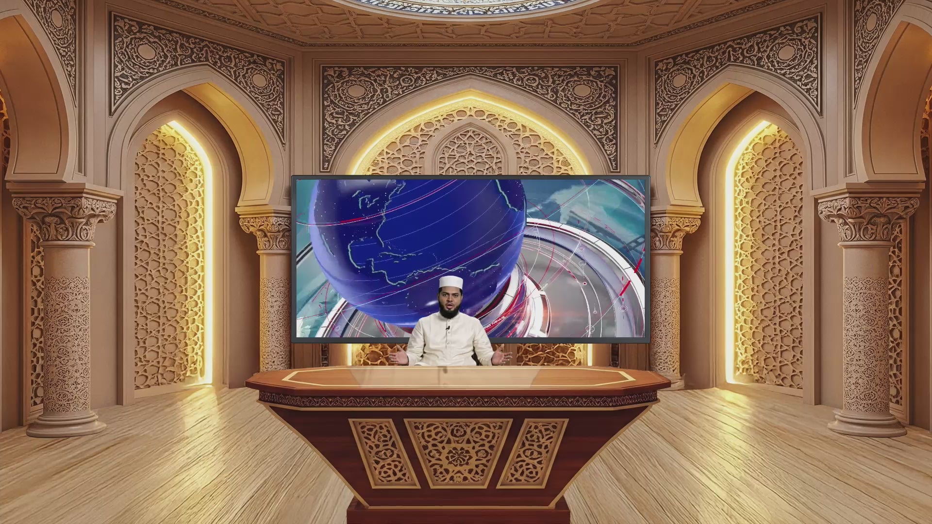 Professional Virtual Studio Set for vMix, Talk Show & News Set -0009