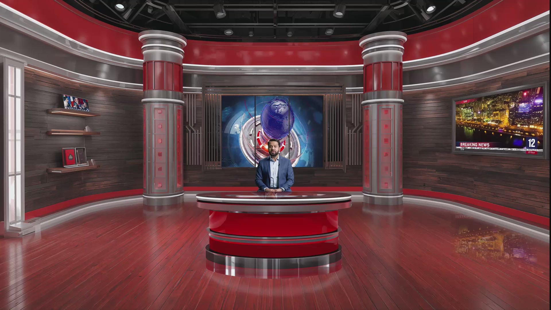 Professional Virtual Studio Set for vMix, Talk Show & News Set -0026