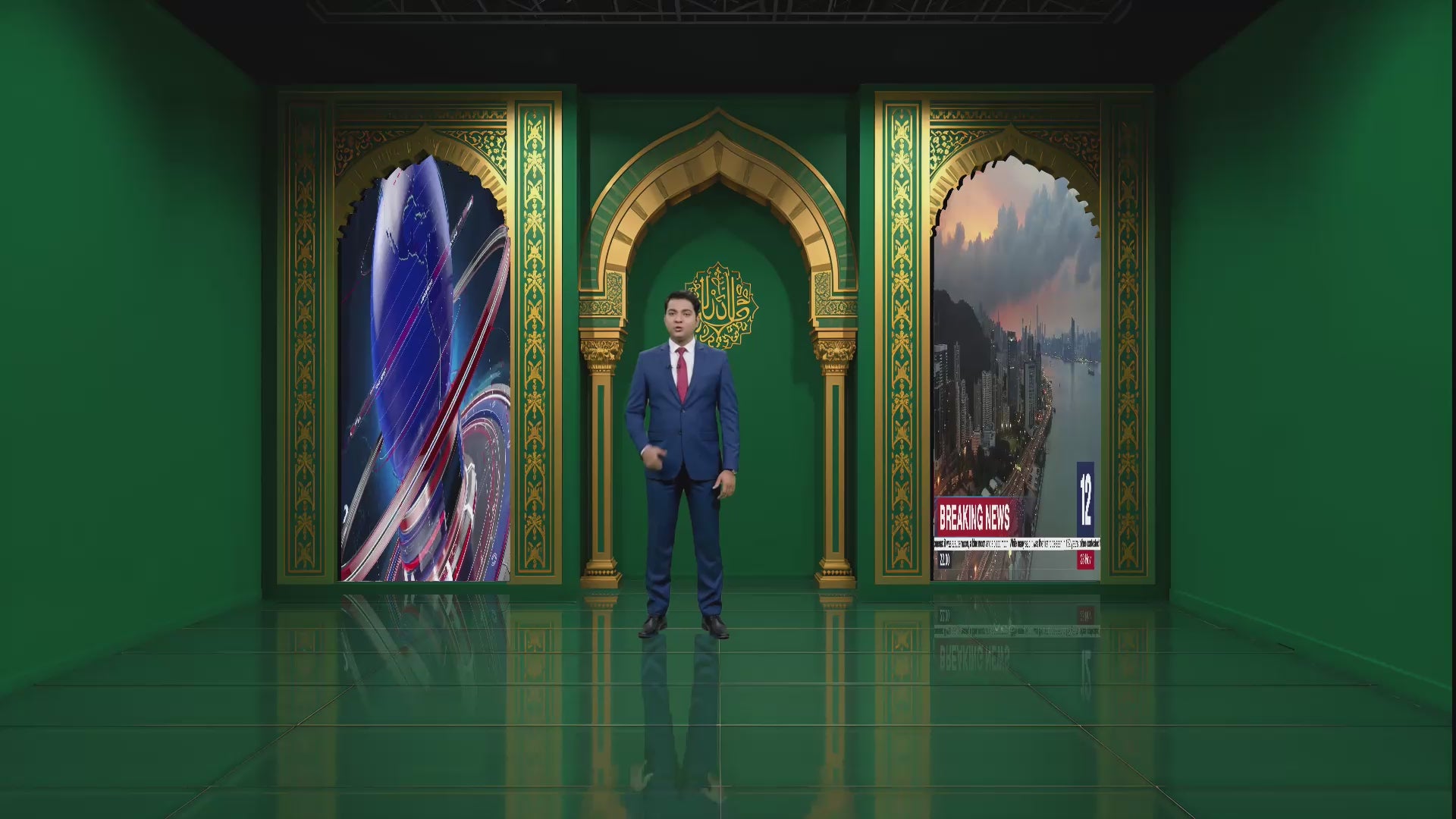 Professional Virtual Studio Set for vMix, Talk Show & News Set -0031