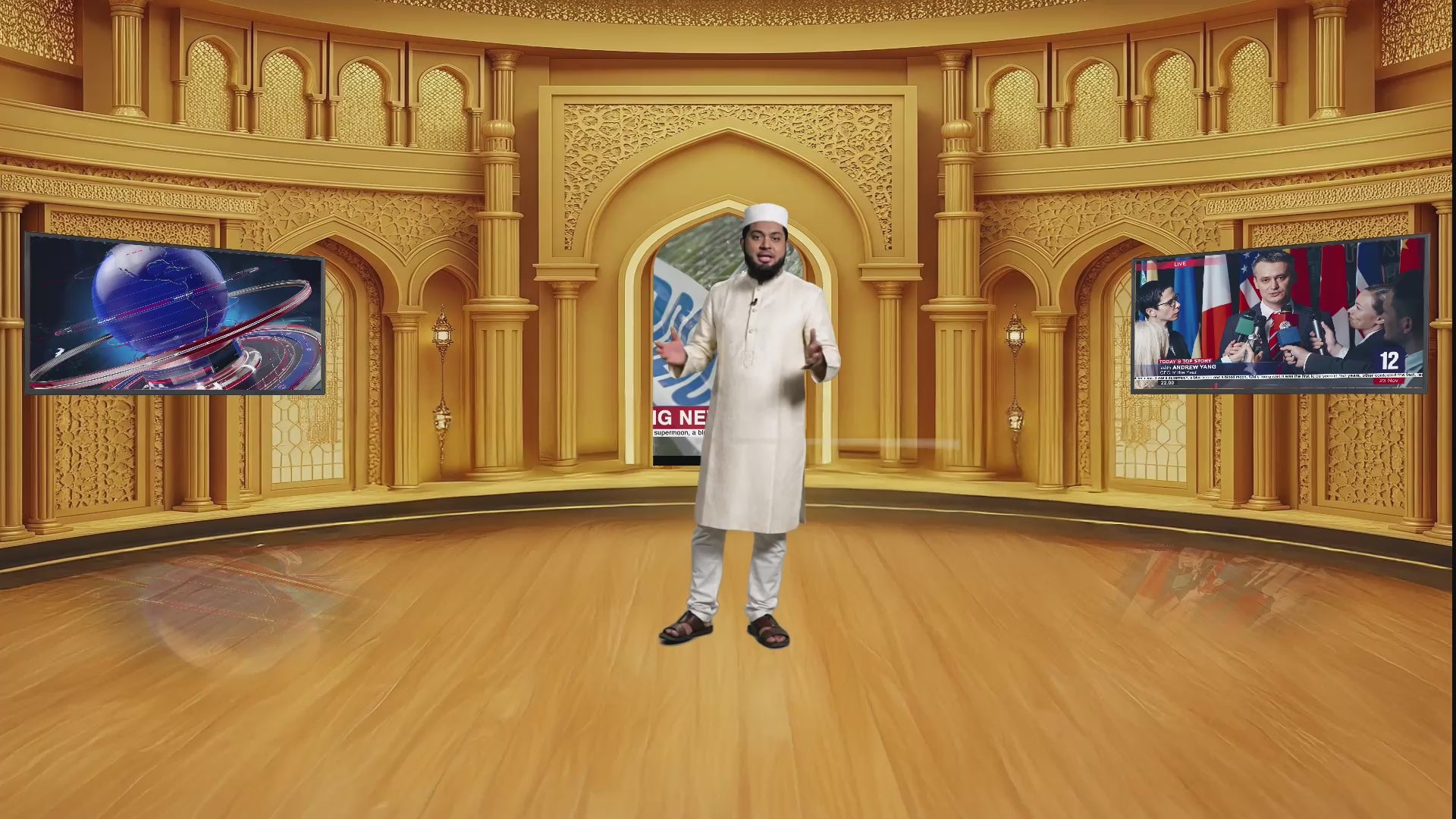 Professional Virtual Studio Set for vMix, Talk Show & News Set -0001