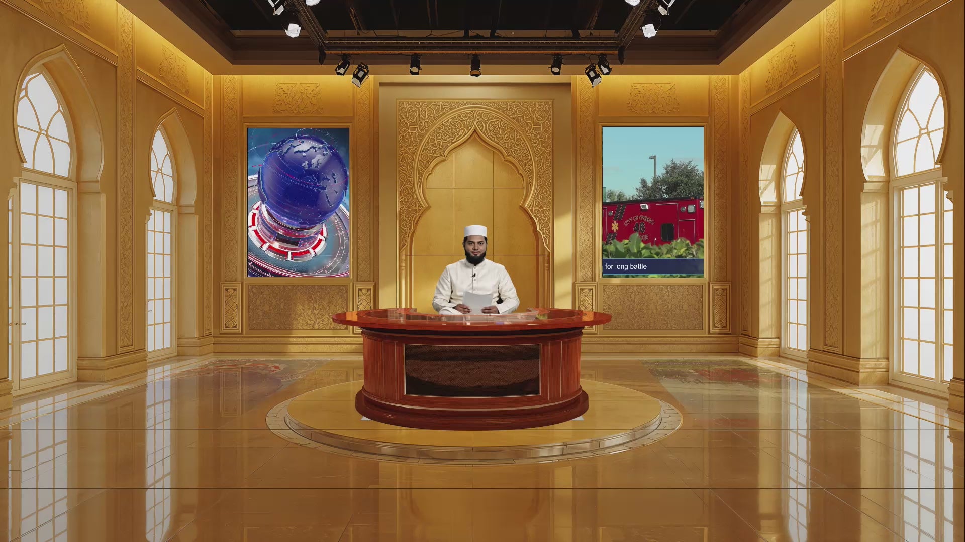 Professional Virtual Studio Set for vMix, Talk Show & News Set -0032