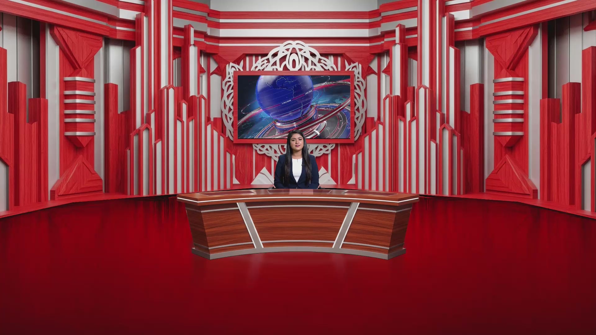 Professional Virtual Studio Set for vMix, Talk Show & News Set -0018