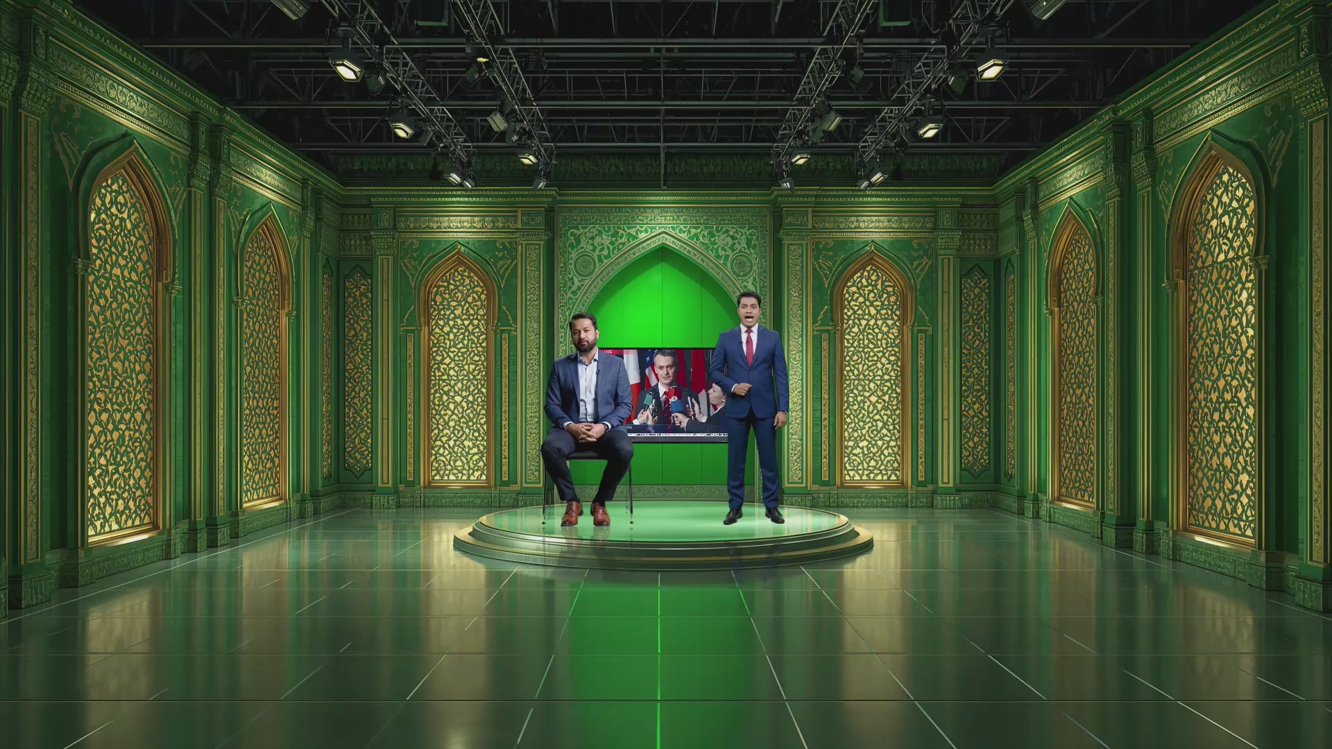 Professional Virtual Studio Set for vMix, Talk Show & News Set -0036