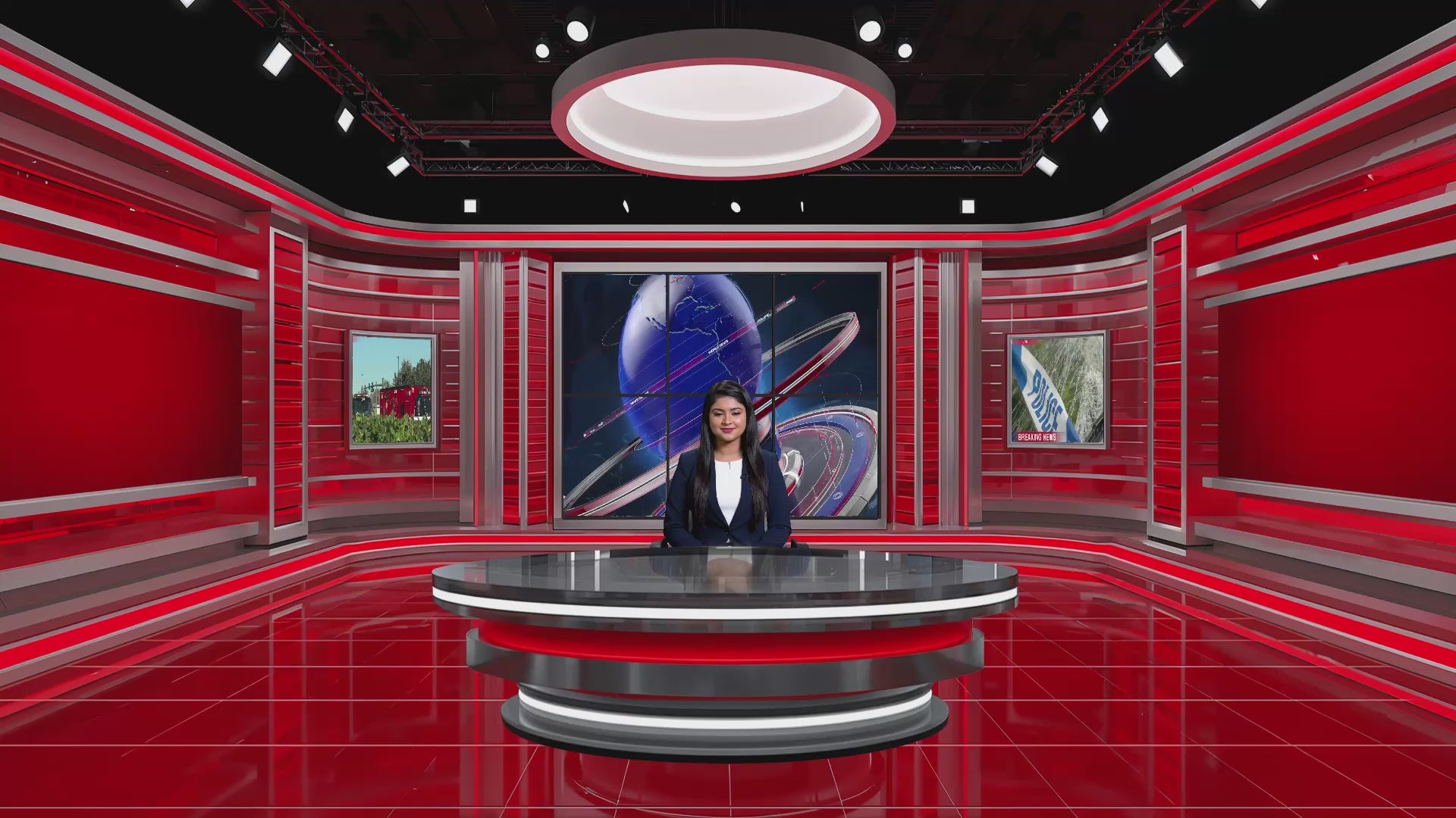 Professional Virtual Studio Set for vMix, Talk Show & News Set -0025