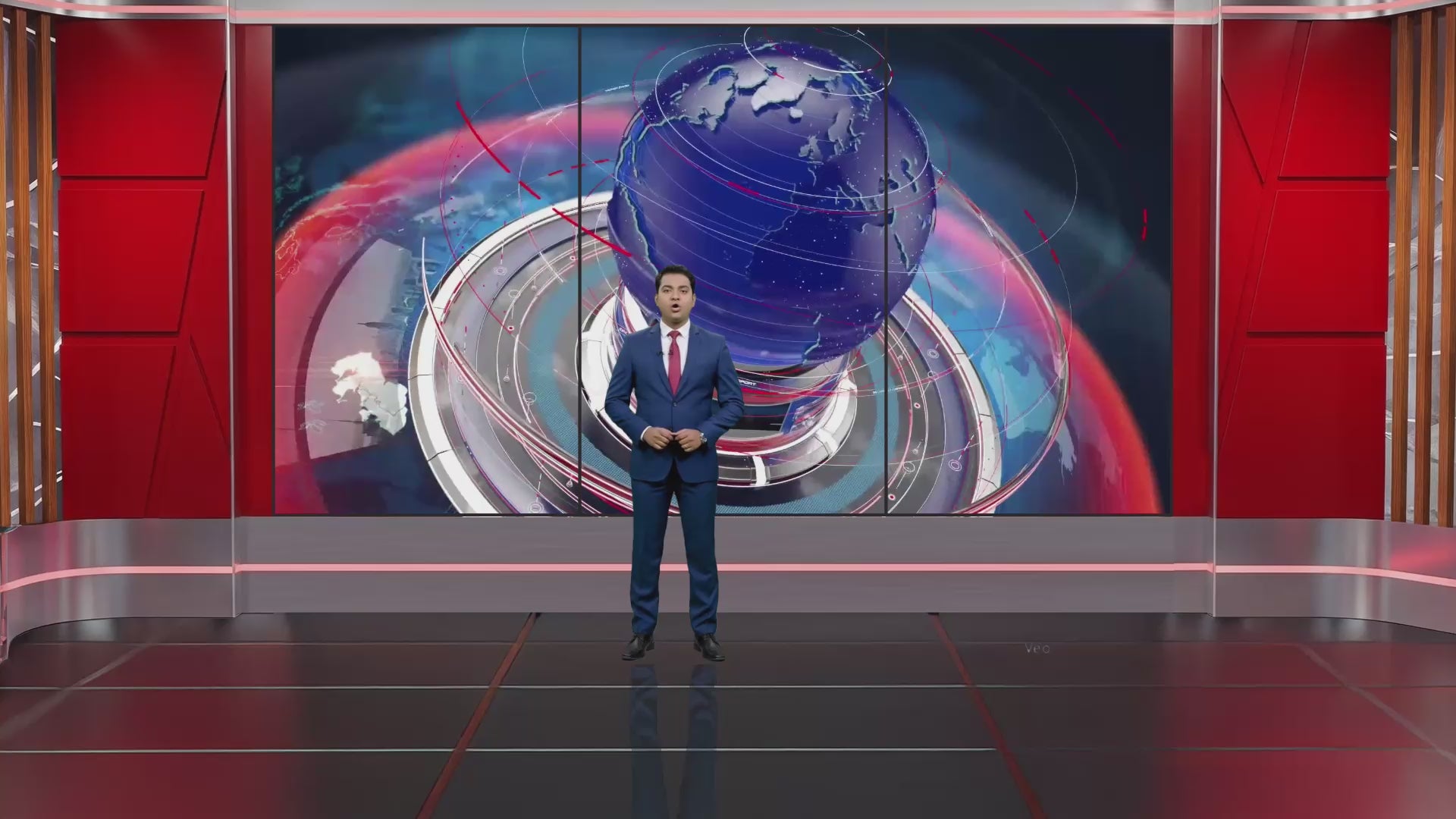 Professional Virtual Studio Set for vMix, Talk Show & News Set -0016