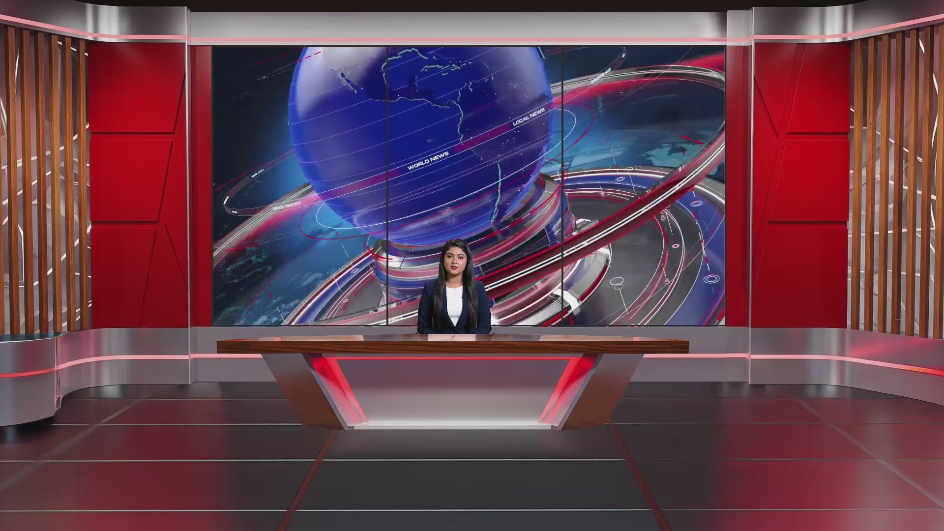 Professional Virtual Studio Set for vMix, Talk Show & News Set -0015