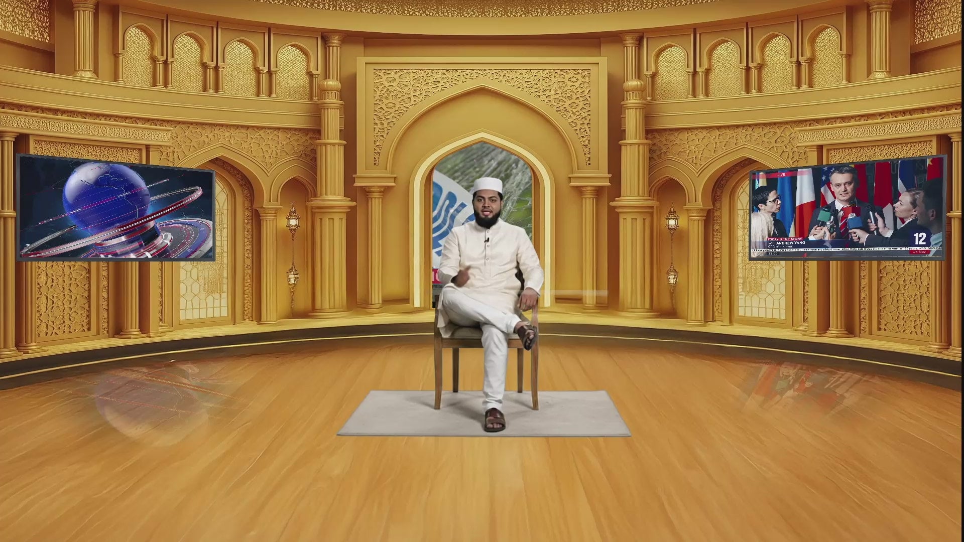 Professional Virtual Studio Set for vMix, Talk Show & News Set -0001