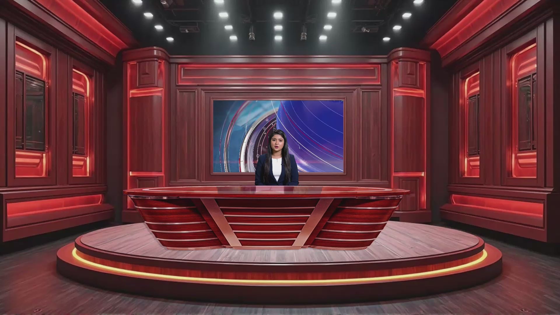 Professional Virtual Studio Set for vMix, Talk Show & News Set -0013