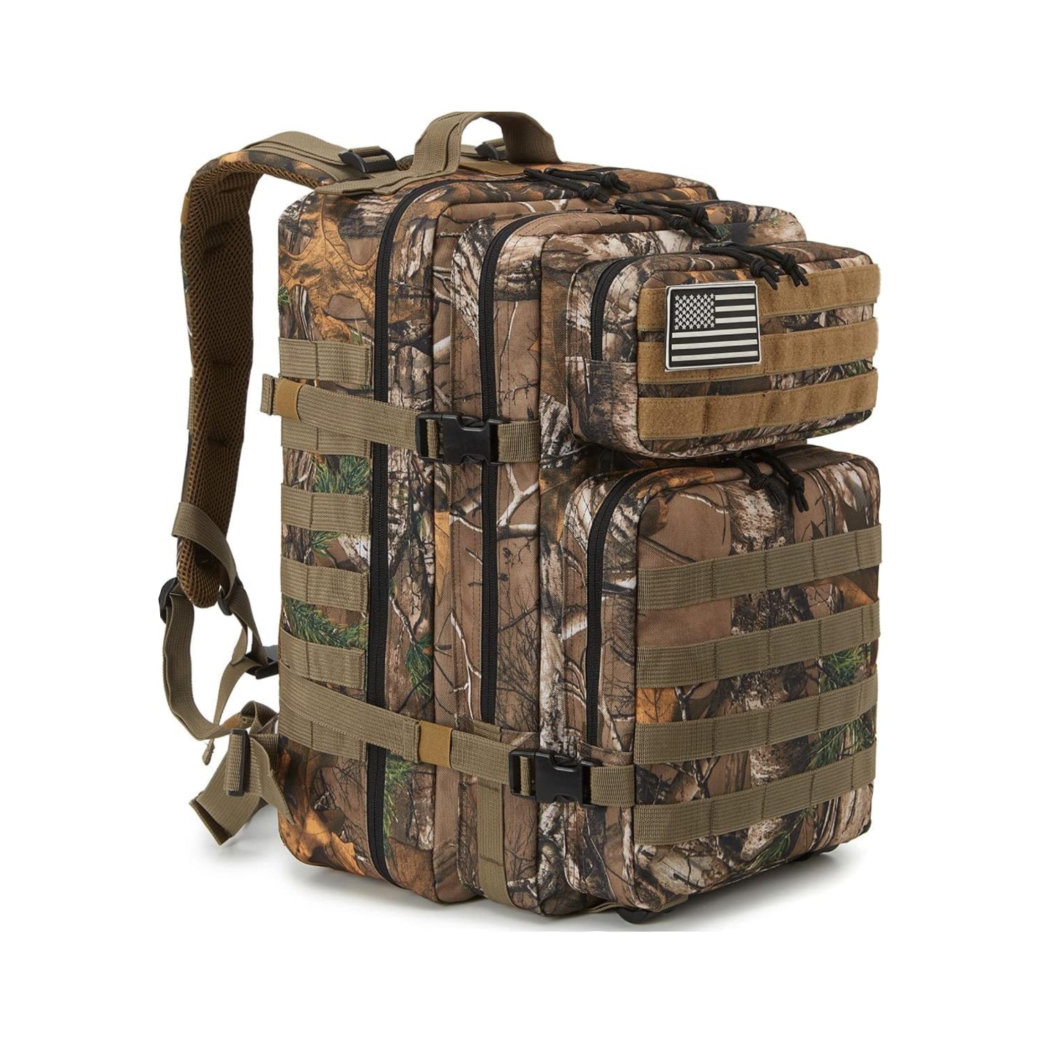 QT&QY 45L military tactical backpack with Molle system, army assault pack for 3-day outdoor camping and tactical use.