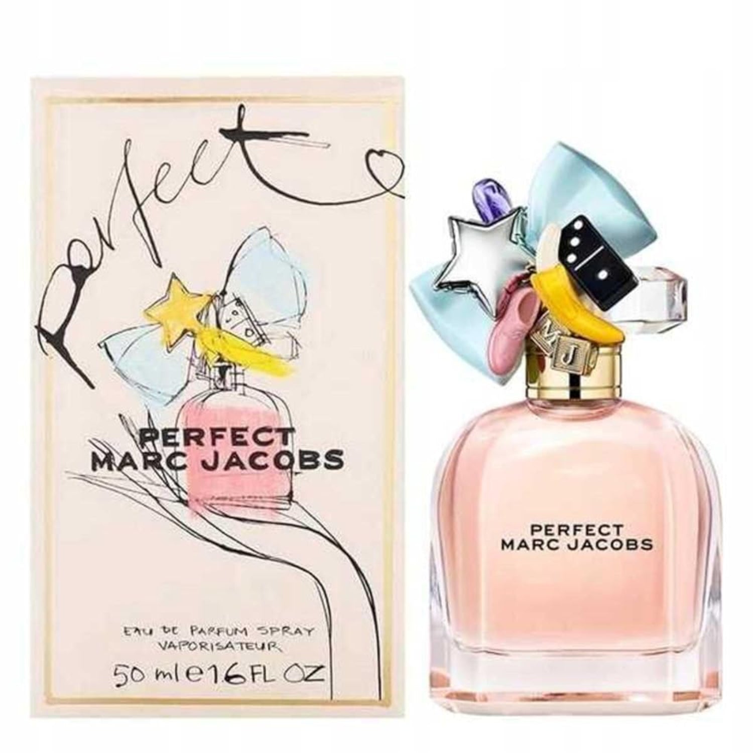 Marc Jacobs Perfect floral perfume for women featuring rhubarb and daffodil notes, in a sleek perfume bottle.