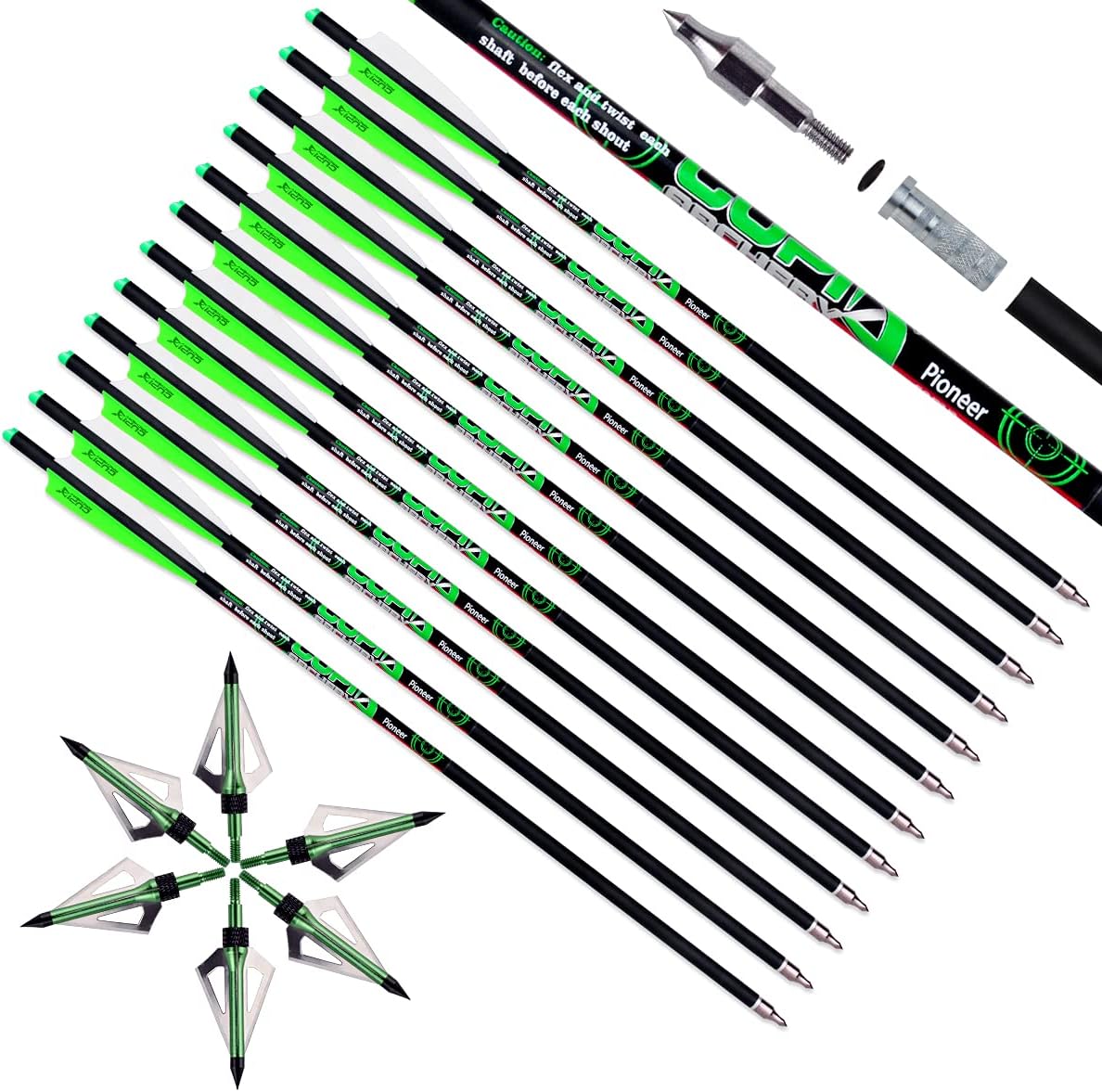 LWANO crossbow bolts, 20 and 22 inch carbon arrows, pack of 12 or 6, designed for archery and crossbow shooting.