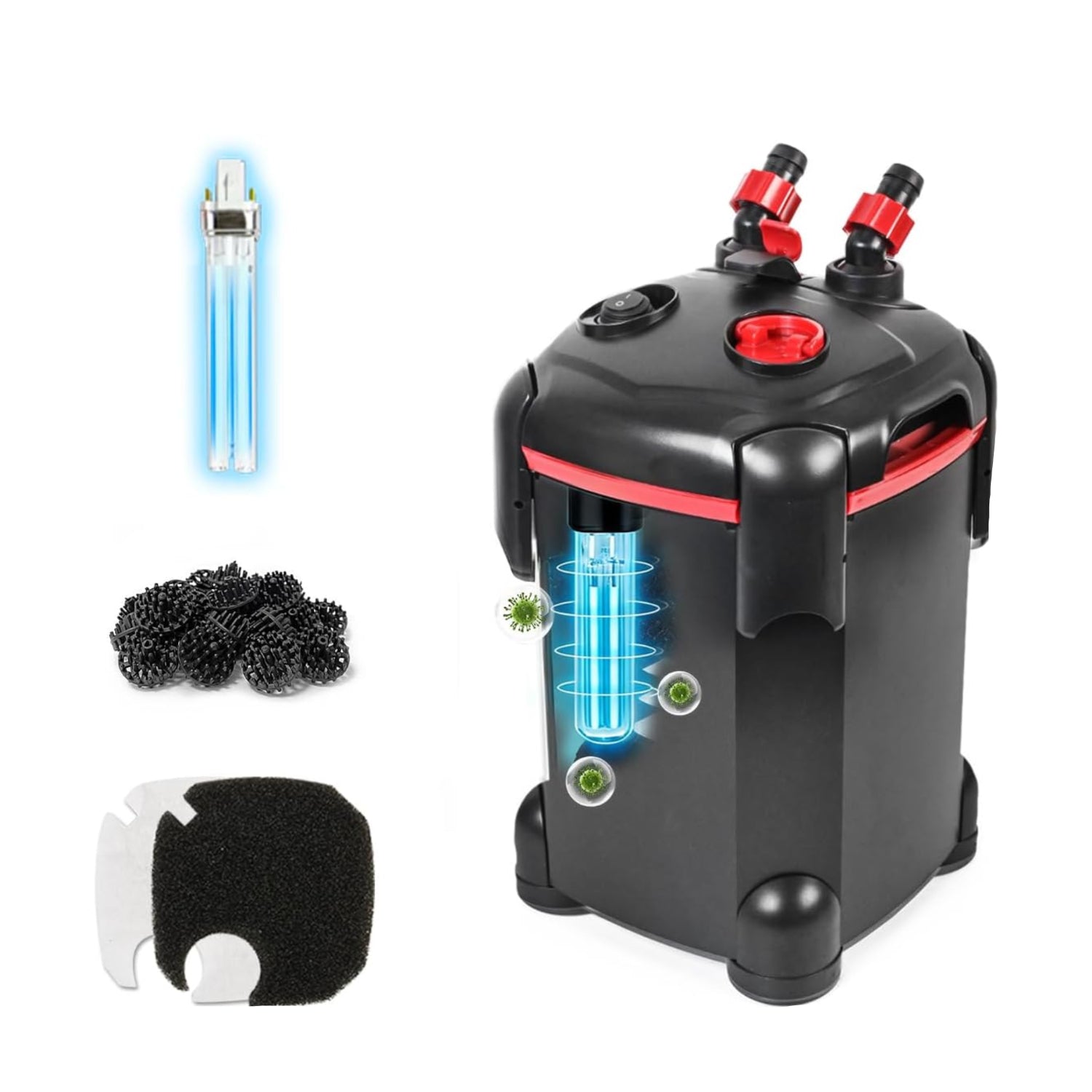 225GPH Canister Filter, External Aquarium Filter Ultra-Quiet Water Circulation