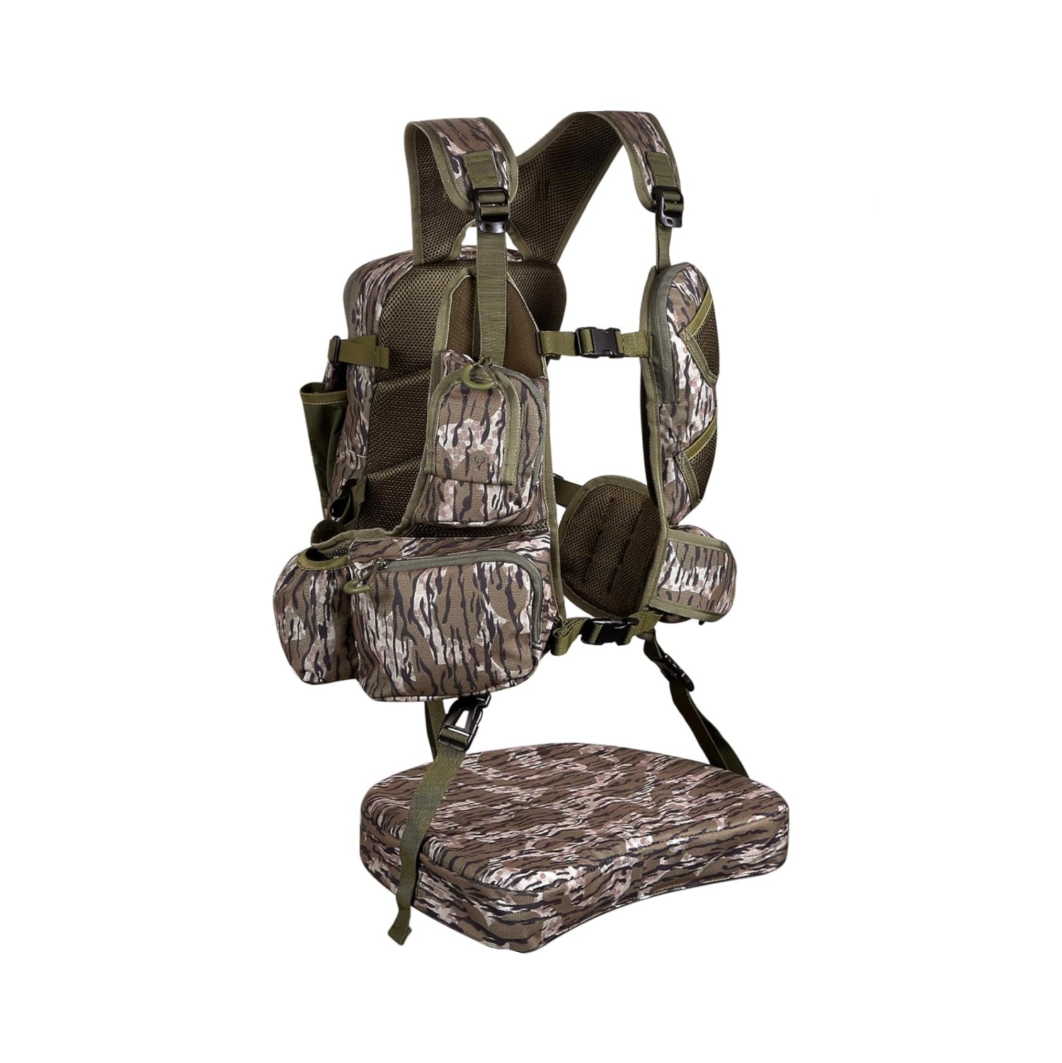 UIIHUNT lightweight turkey hunting vest with seat and game pouch, designed for comfortable outdoor turkey hunting.