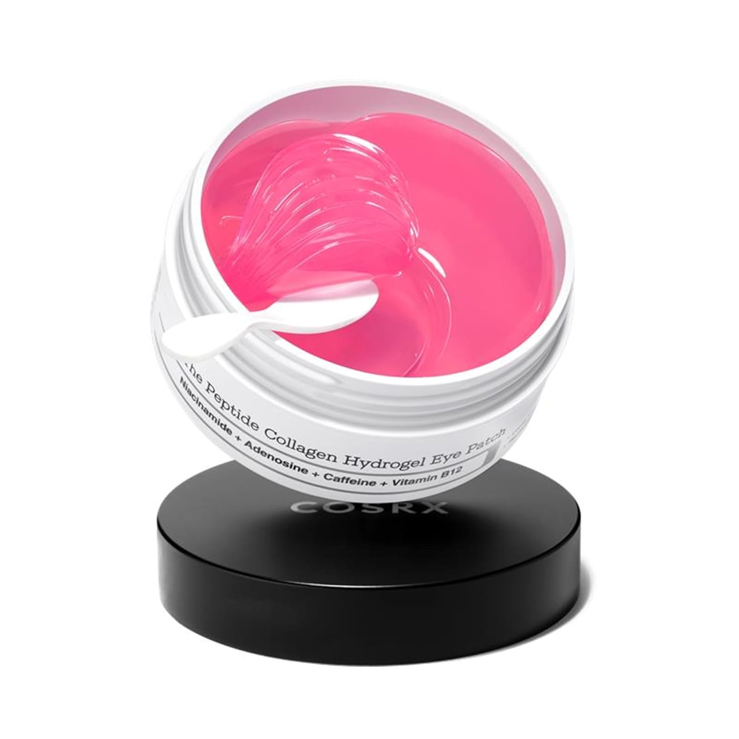 Pink eye gel in a white container with 'COSRX' branding on a white background