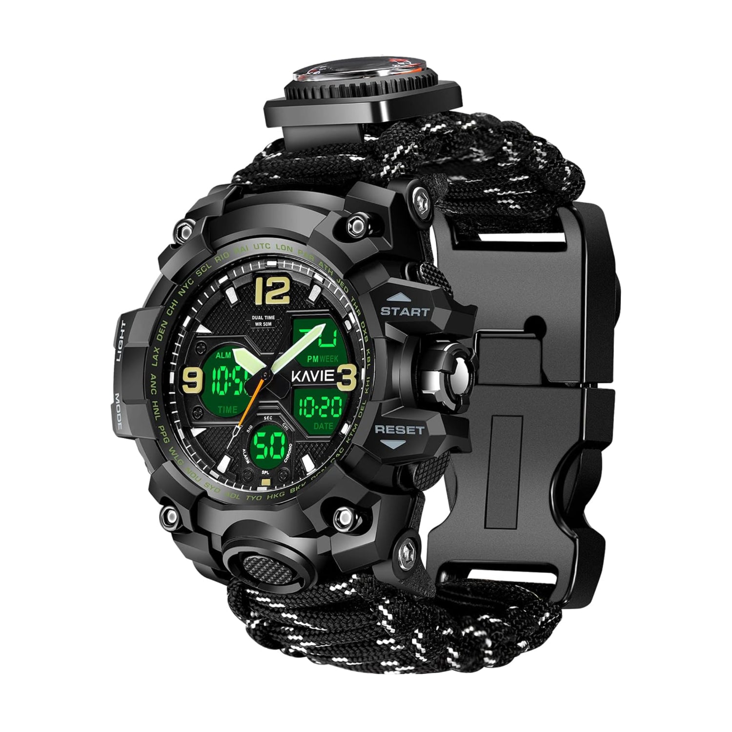 23-in-1 Survival Military Digital Watch, Mens Tactical Multi-Functional