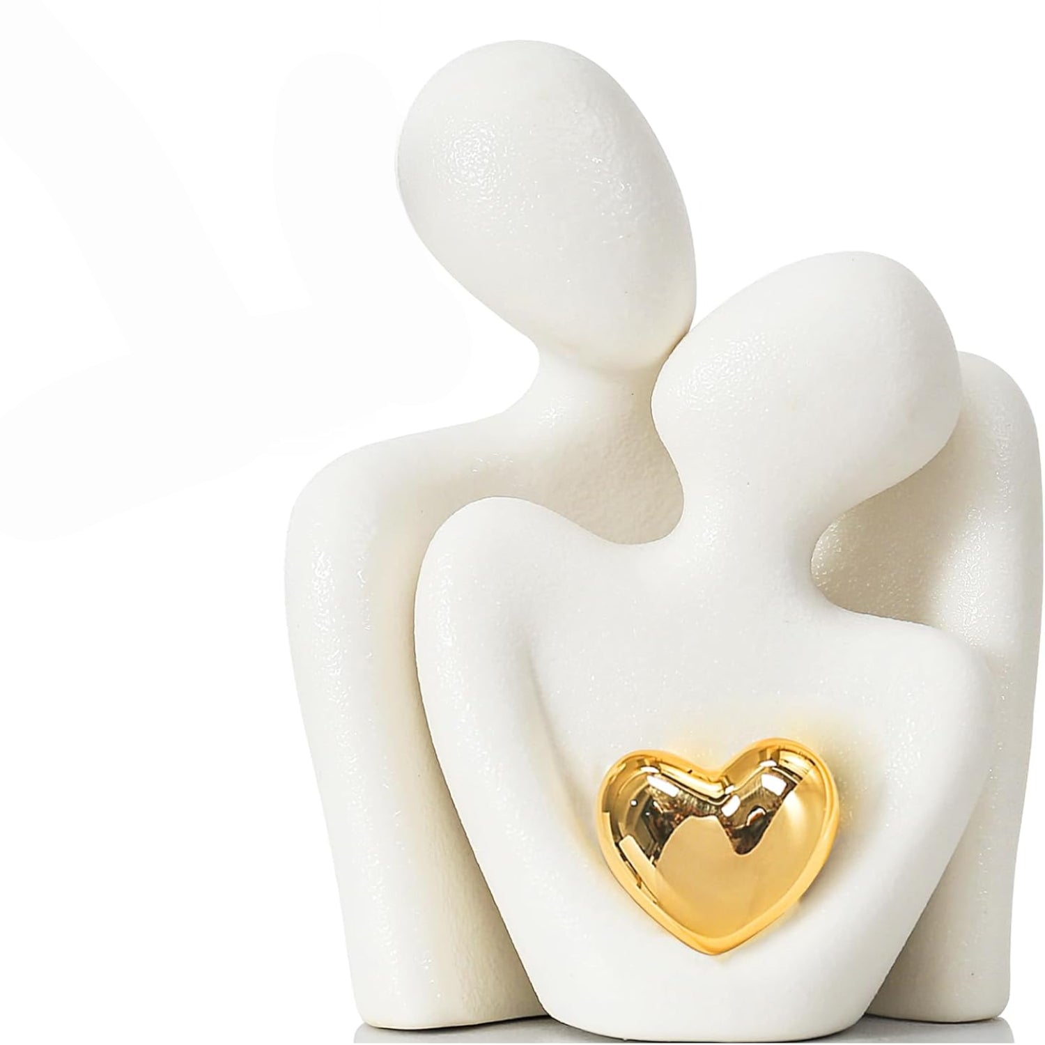 LINYTHER mini couple statue for TV stand, abstract sculpture decor item representing love for living room or bedroom.