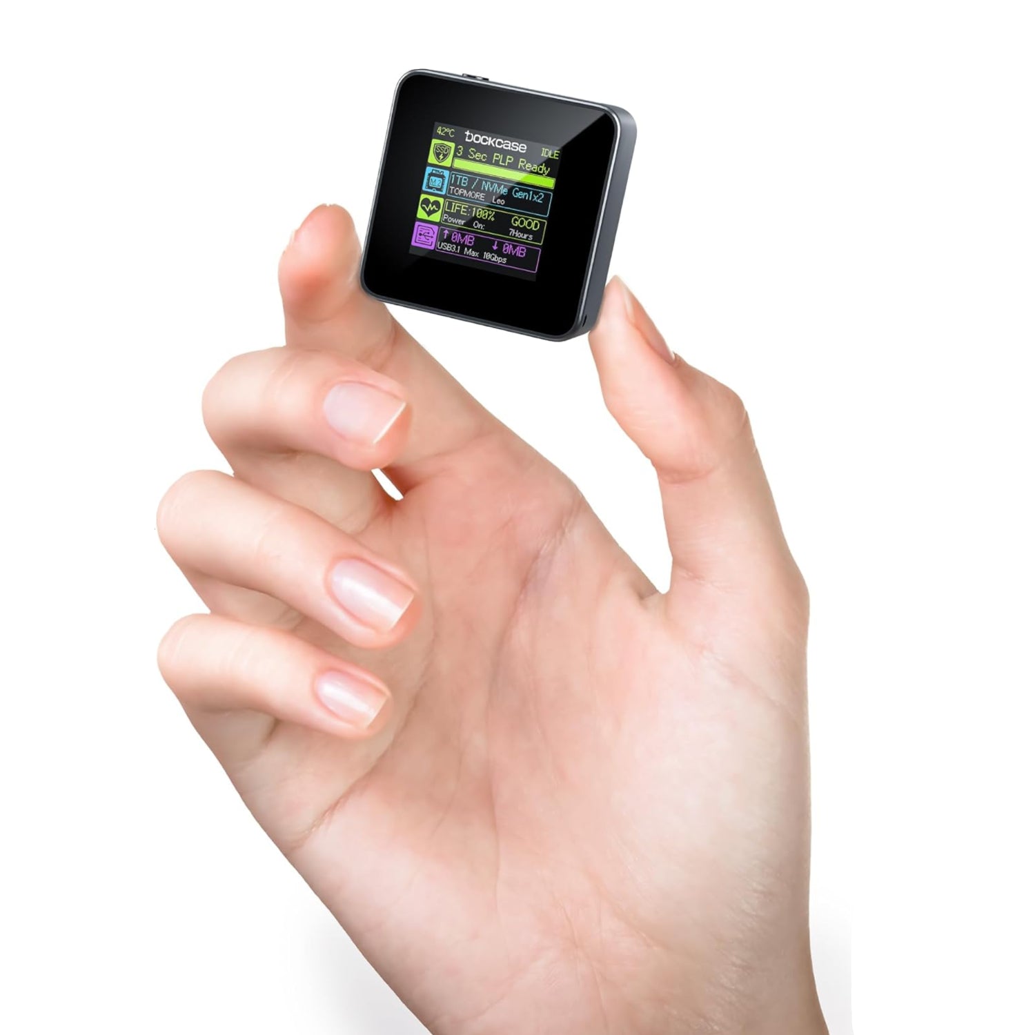 DockCase Pocket M.2 2230 NVMe SSD Enclosure,Support 3s PLP Prevents Write Data Loss,USB 3.2 Gen 2 Type-C