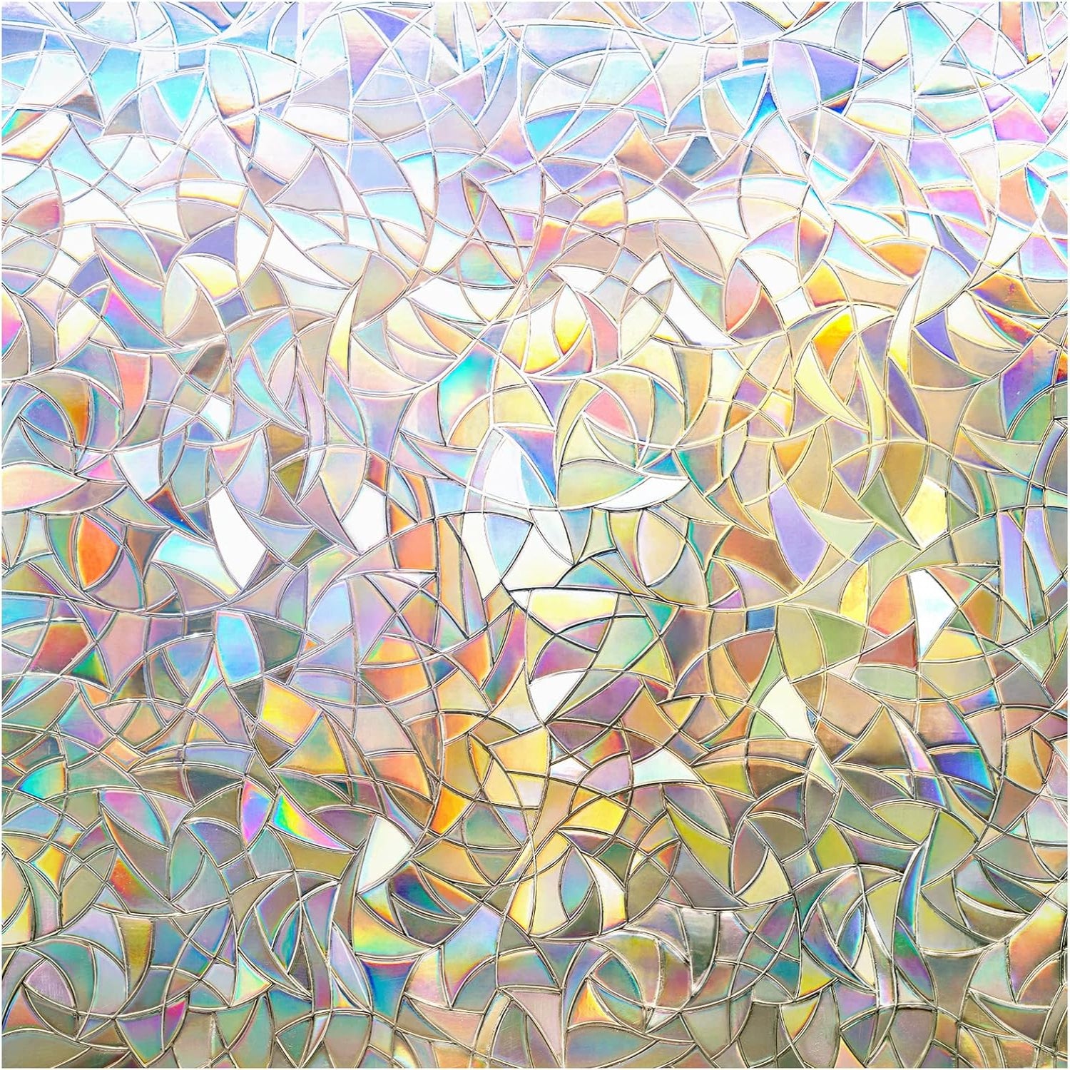 rabbitgoo Rainbow Window Privacy Film with decorative rainbow design on clear adhesive privacy sticker for windows