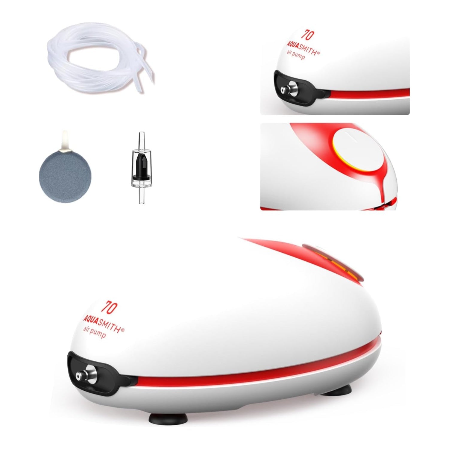 1w Ultra Quiet Aquarium Air Pump, Aquarium Aerator Adjustable Airflow