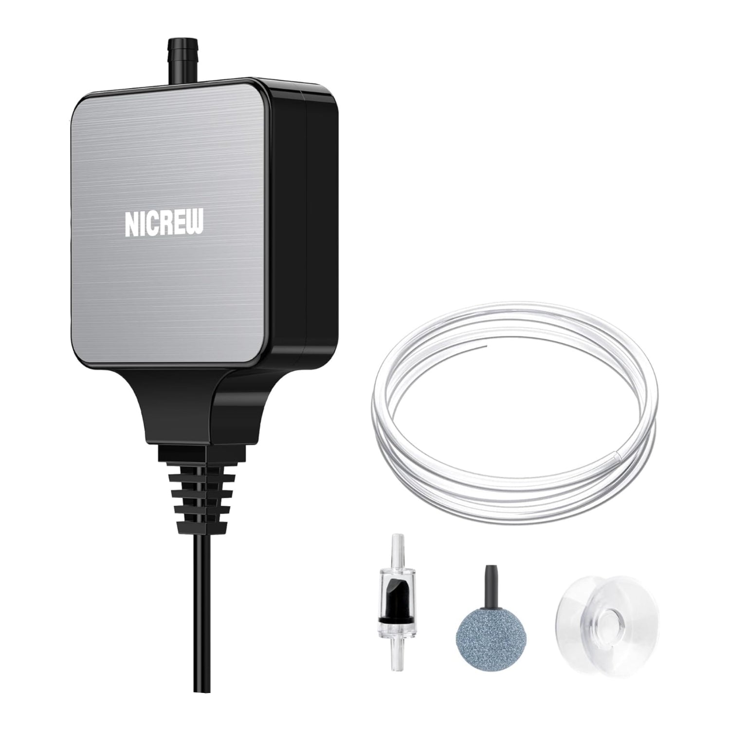 NICREW Nano Silent Aquarium Air Pump Black, Aquarium Aerator
