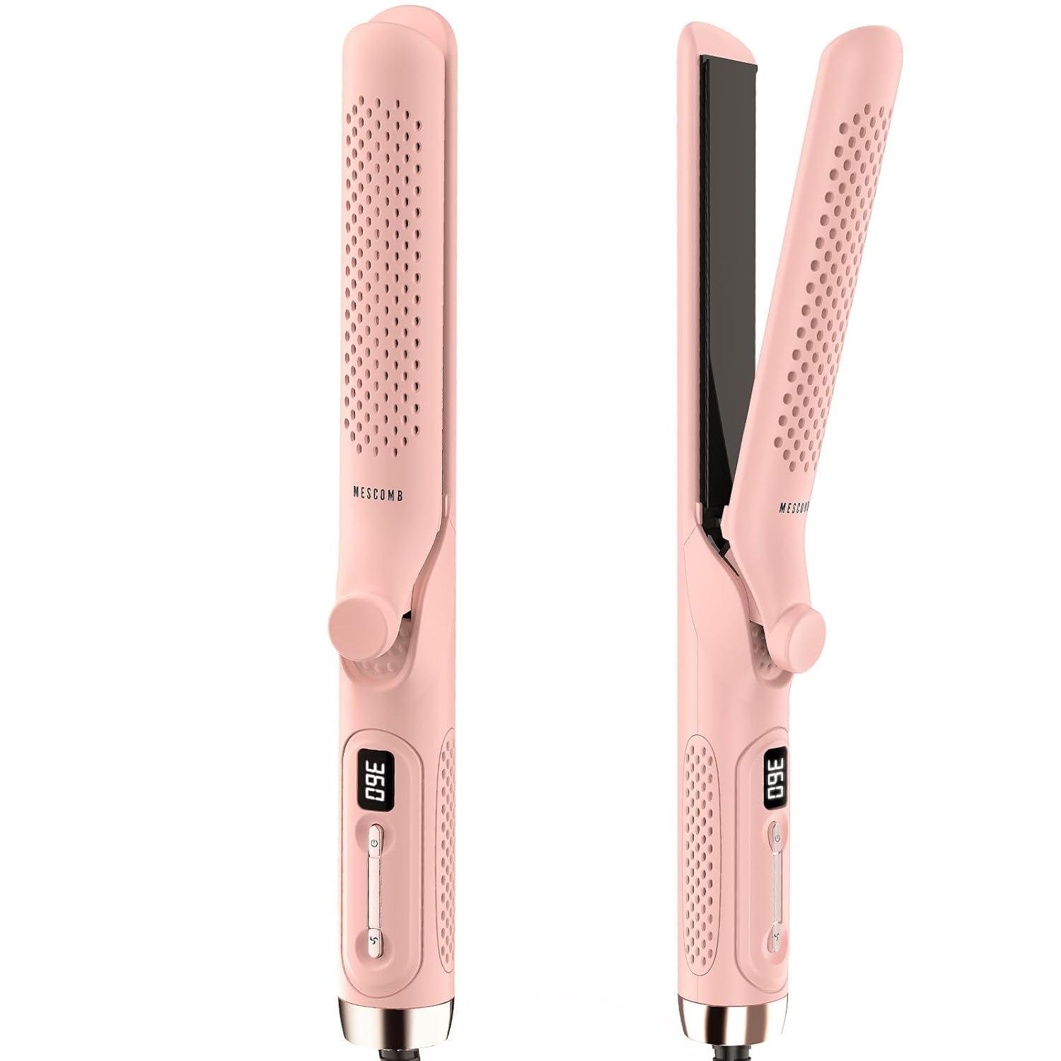 MESCOMB 360° Airflow Styler Curling Iron 1.25-inch hair straightener and curler with dual function, showcasing the sleek design and barrel.