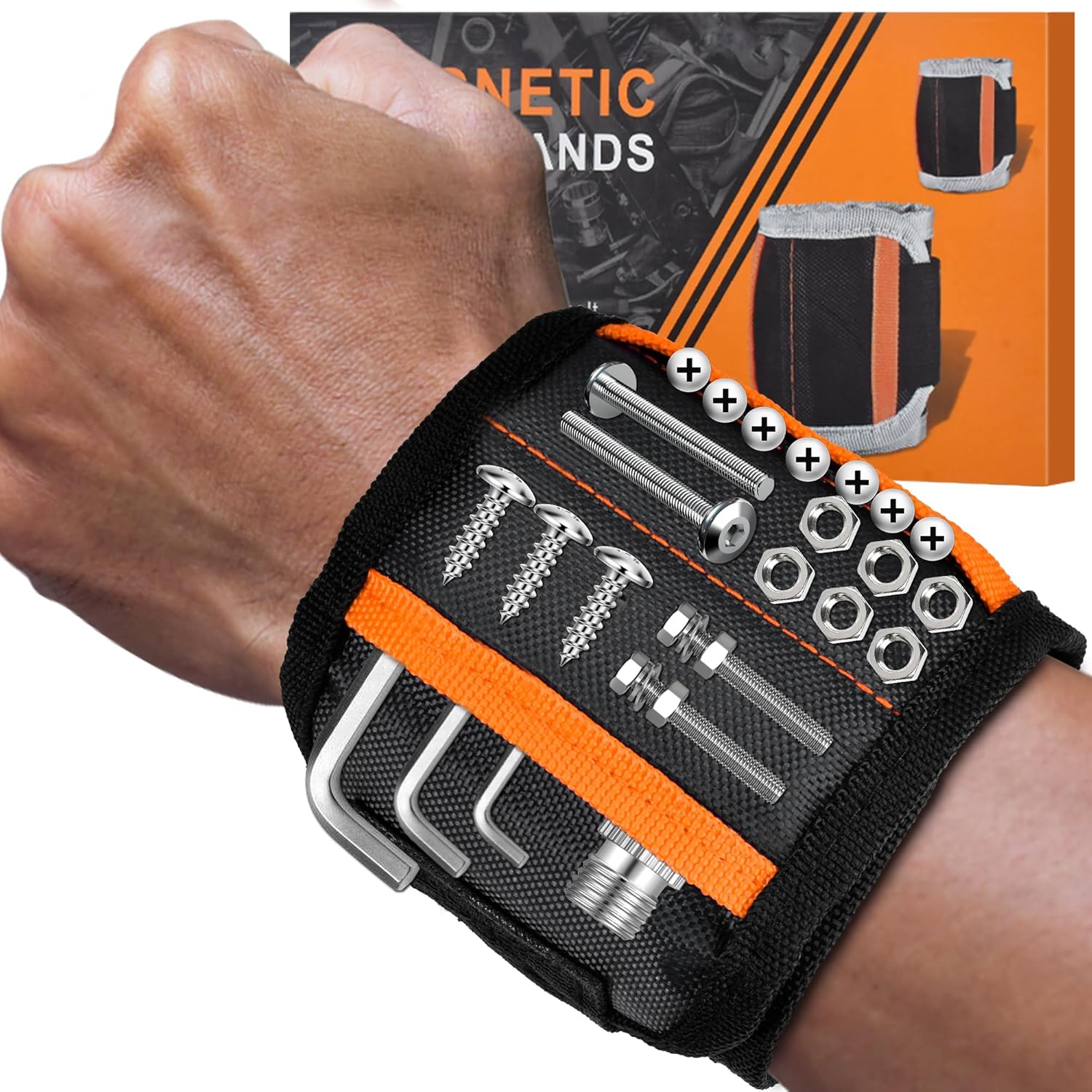 Magnetic Wristband Gifts for Men Dad - Tools for Holding Screws Nail Drill Bits