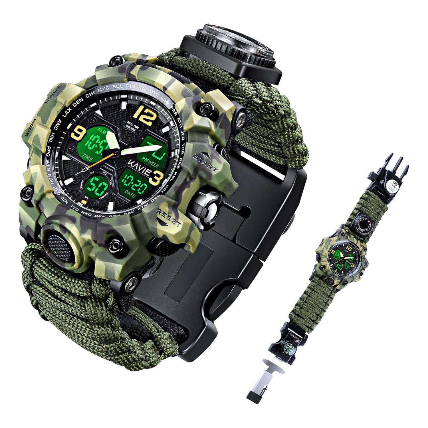 Mens Tactical Military Digital Watch, 23-in-1 Survival Multi-Functional Army Outdoors