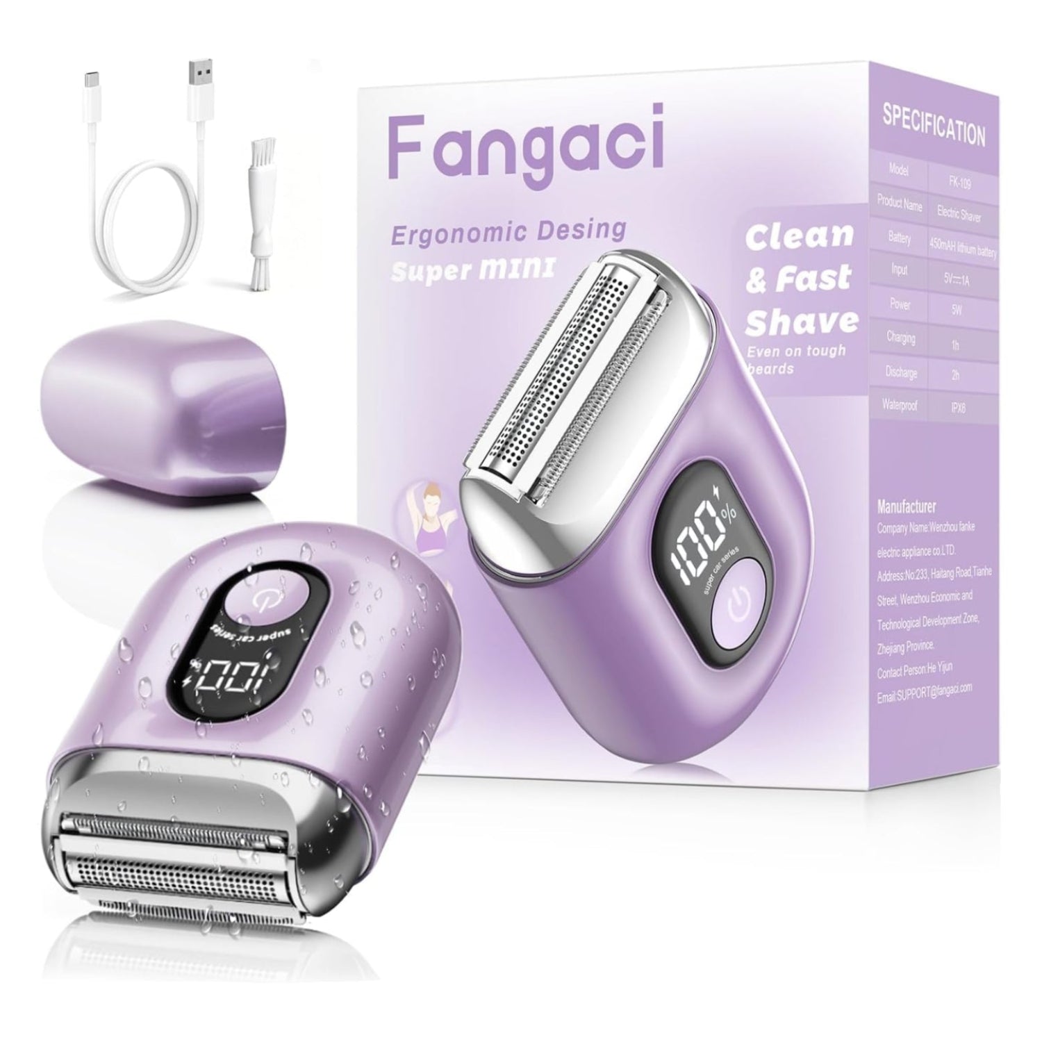 Cordless Electric Razors for Women: Mini Electric Shaver with Big LED Display