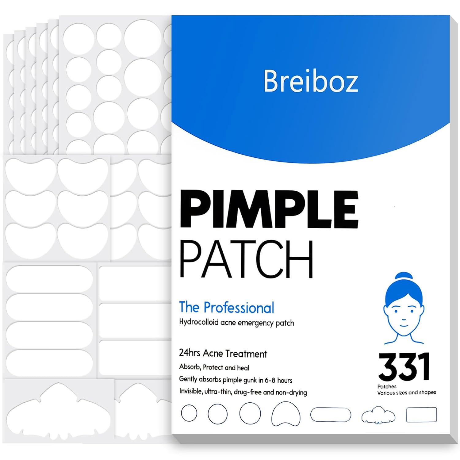 Pimple patch packaging with Breiboz branding on a white background