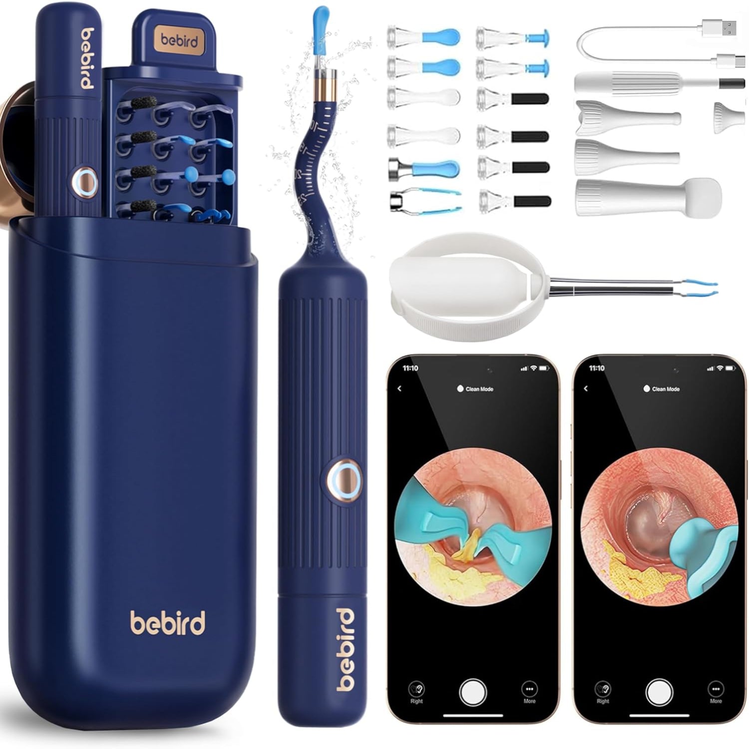 bebirdpromax Earsight Plus I35R ear wax removal tool with camera, showing the smart visual ear cleaner device with built-in camera and cleaning tip