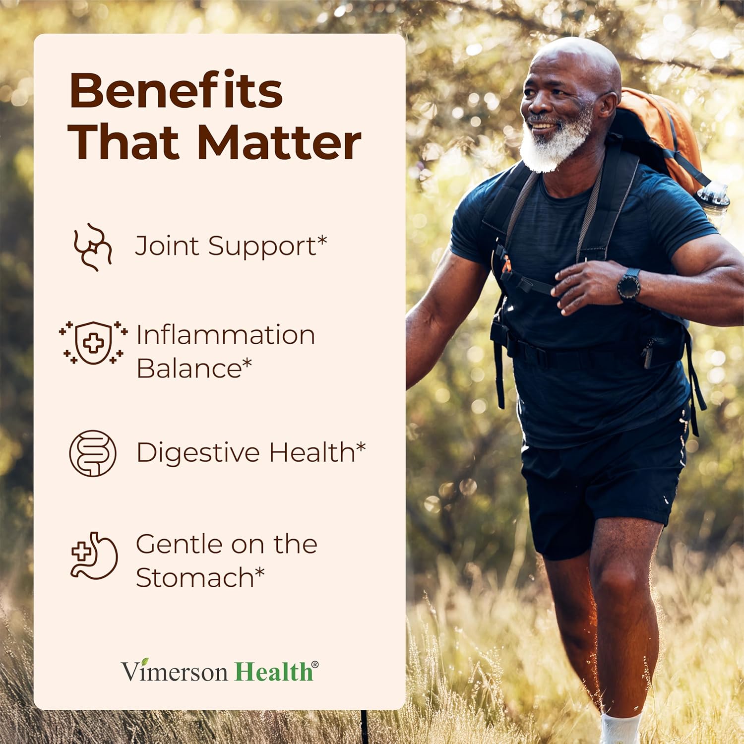 Vimerson Health turmeric supplement with Boswellia Serrata capsules for daily joint health support.