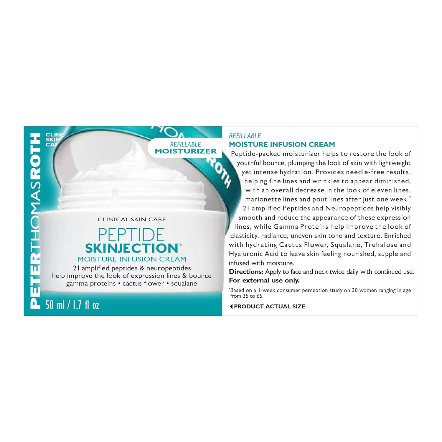 Peter Thomas Roth | Peptide Skinjection™ Moisture Infusion Cream, Refillable Moisturizer